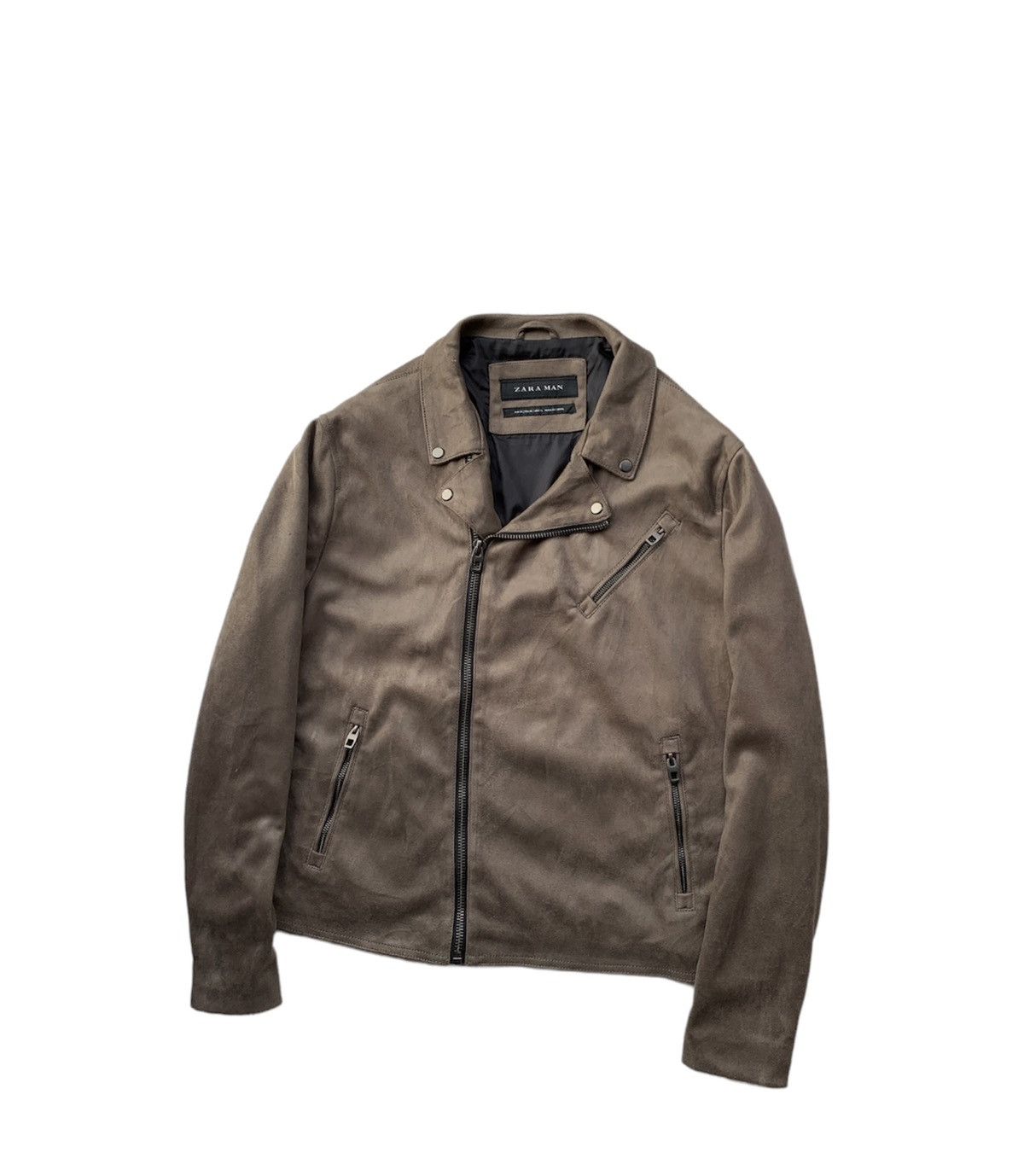 Zara 🔥ZARA MAN Double Collar Suede Leather Bikers Jacket Size US L / EU 52-54 / 3 - 2 Thumbnail