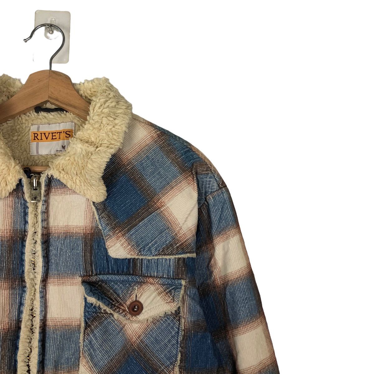 Vintage VINTAGE FLANNEL JACKET TARTAN DESIGN MINK FUR LINING RIVETS Size US M / EU 48-50 / 2 - 5 Thumbnail
