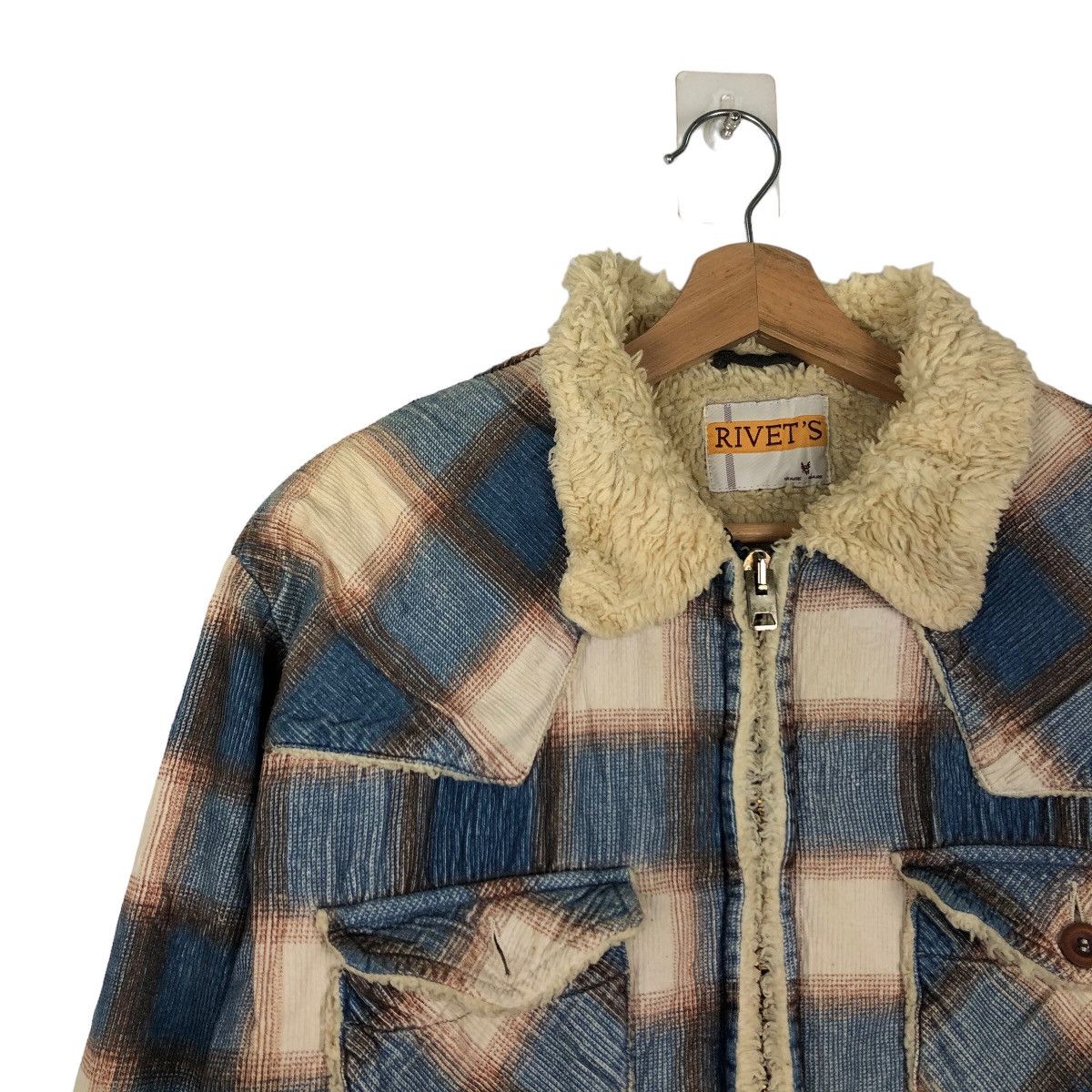 Vintage VINTAGE FLANNEL JACKET TARTAN DESIGN MINK FUR LINING RIVETS Size US M / EU 48-50 / 2 - 6 Thumbnail