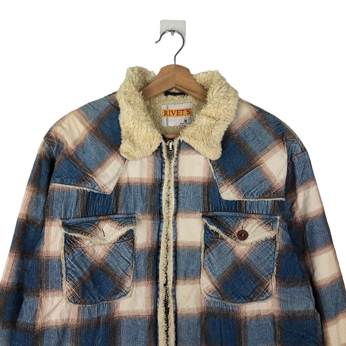Vintage VINTAGE FLANNEL JACKET TARTAN DESIGN MINK FUR LINING RIVETS Size US M / EU 48-50 / 2 - 2 Thumbnail