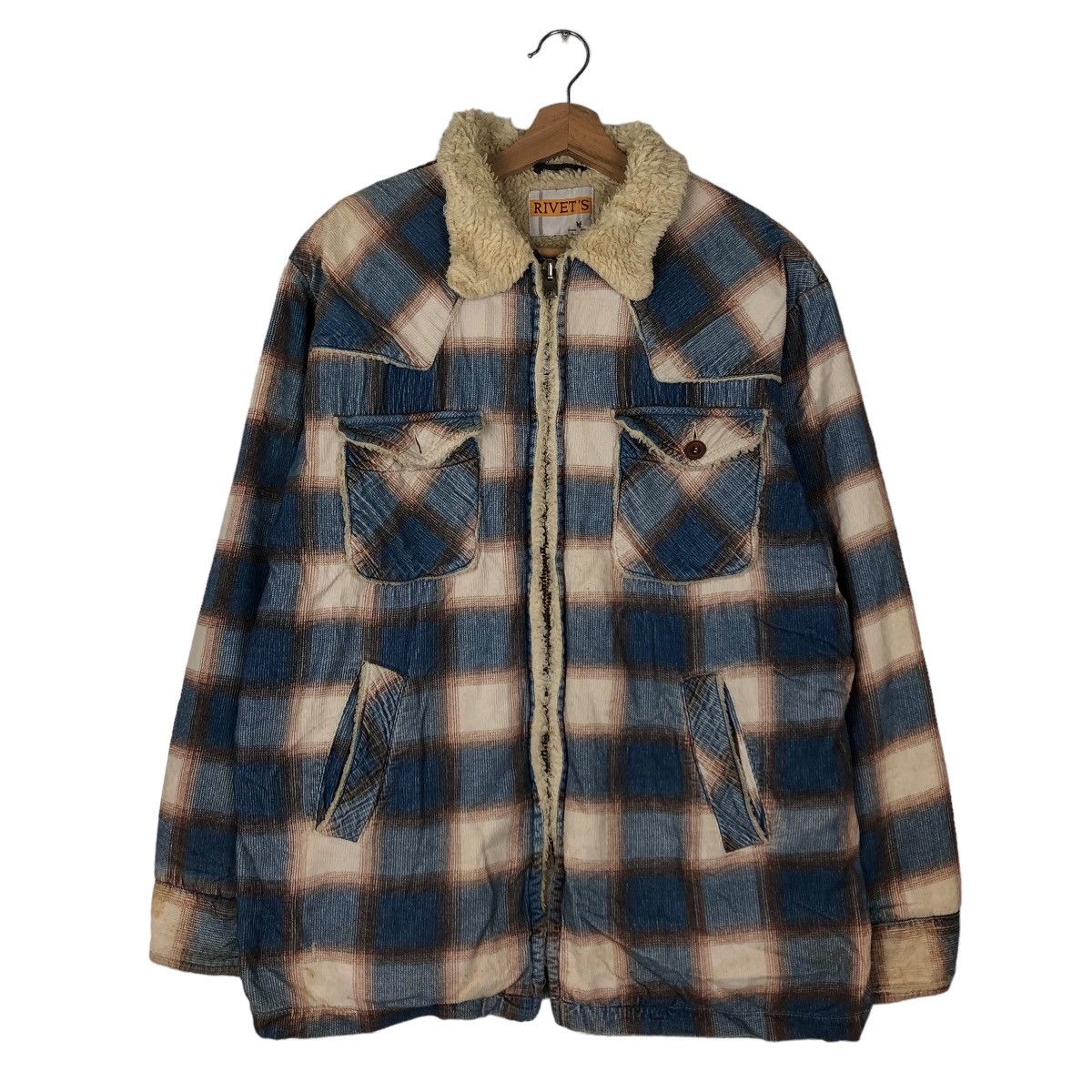 Vintage VINTAGE FLANNEL JACKET TARTAN DESIGN MINK FUR LINING RIVETS Size US M / EU 48-50 / 2 - 1 Thumbnail