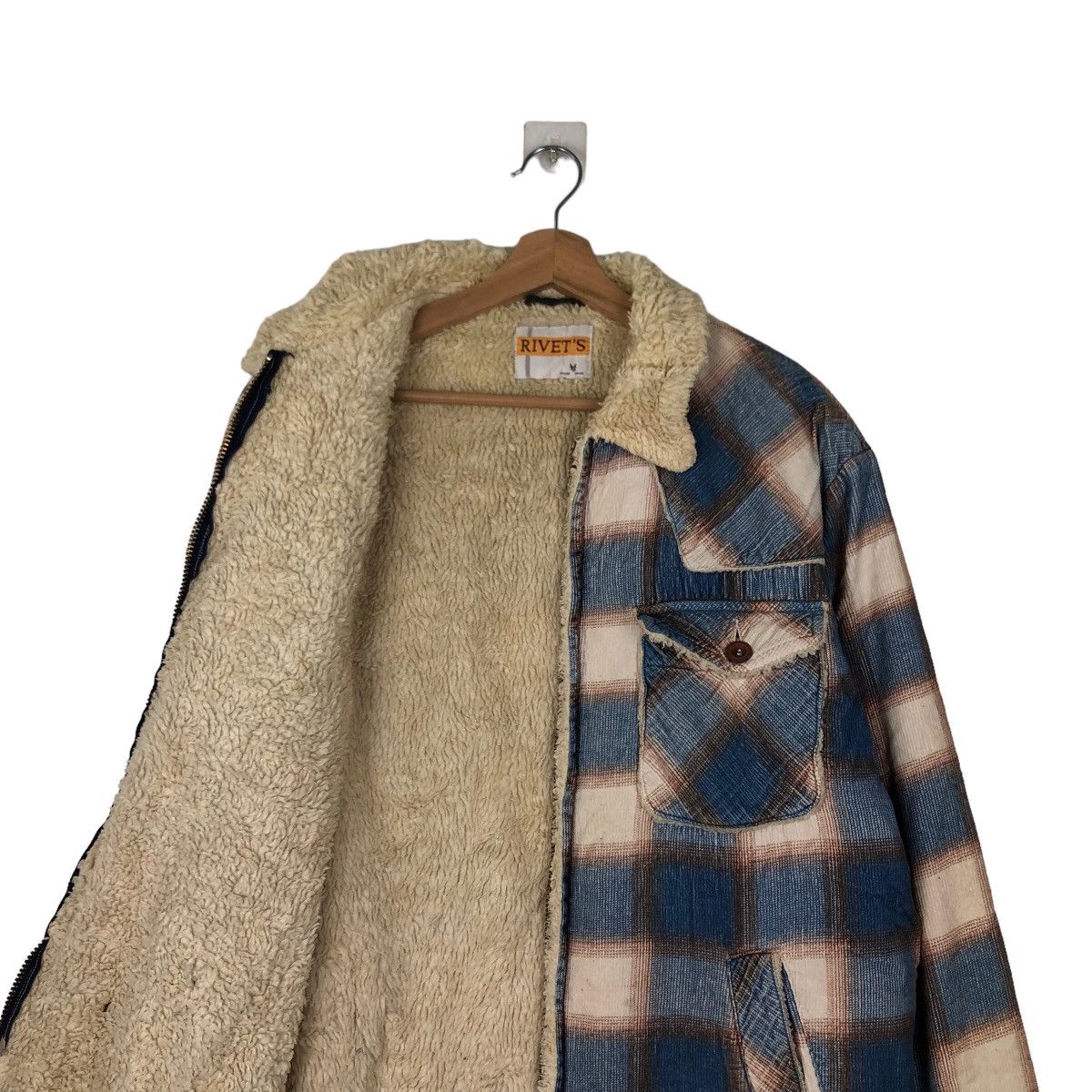 Vintage VINTAGE FLANNEL JACKET TARTAN DESIGN MINK FUR LINING RIVETS Size US M / EU 48-50 / 2 - 10 Thumbnail