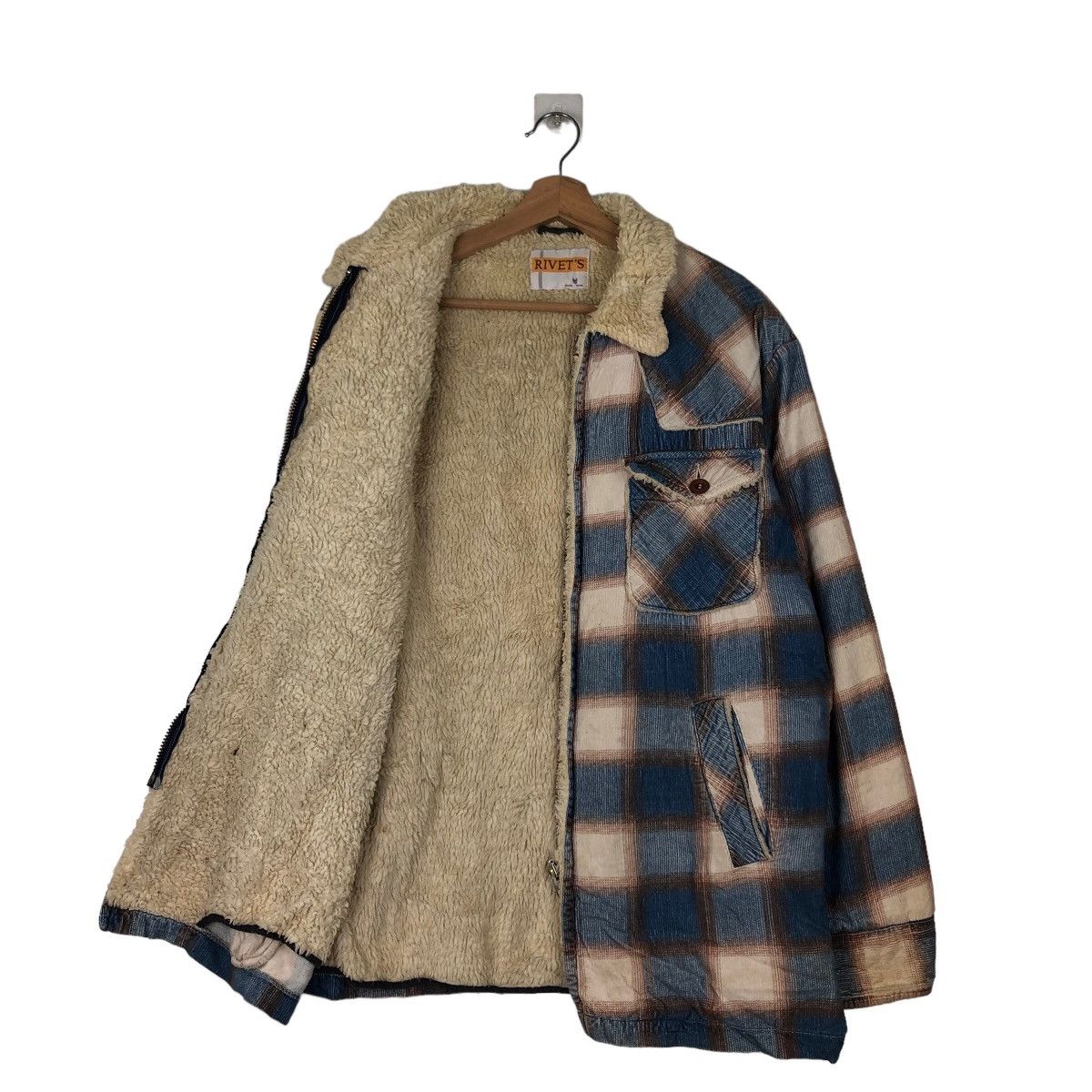 Vintage VINTAGE FLANNEL JACKET TARTAN DESIGN MINK FUR LINING RIVETS Size US M / EU 48-50 / 2 - 9 Thumbnail