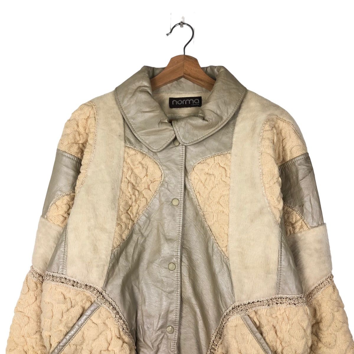 Japanese Brand VINTAGE BOMBER LEATHER JACKET NORMA CANADA ISSEY MIYKE STYLE Size US S / EU 44-46 / 1 - 2 Thumbnail