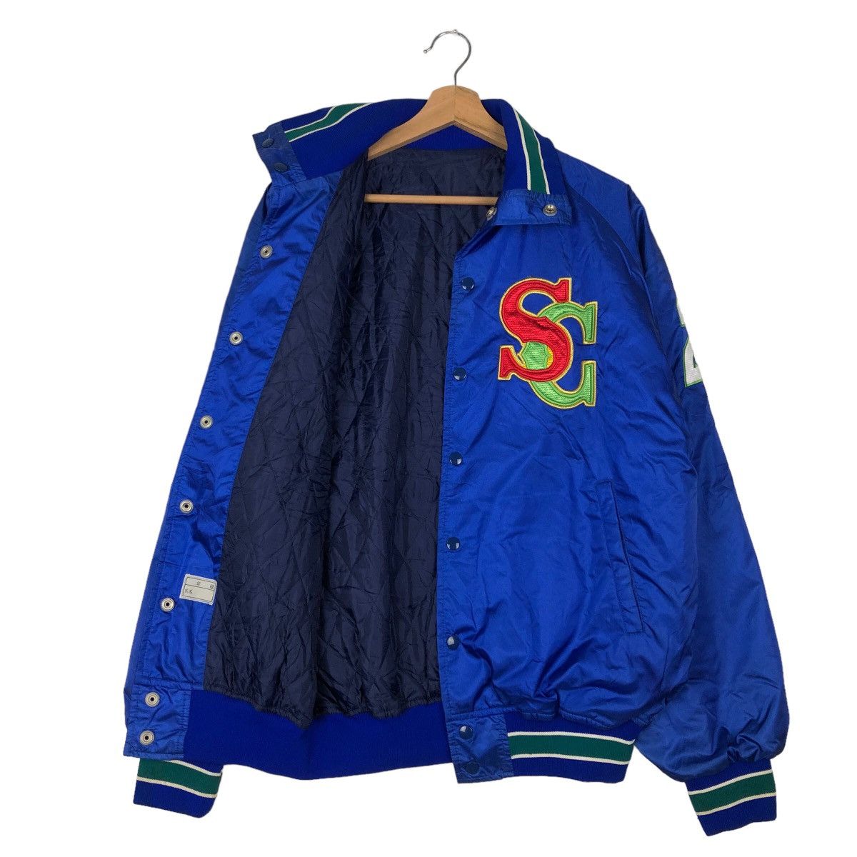 Japanese Brand VINTAGE BOMBER JACKET SATIN BIG LOGO Size US M / EU 48-50 / 2 - 9 Thumbnail