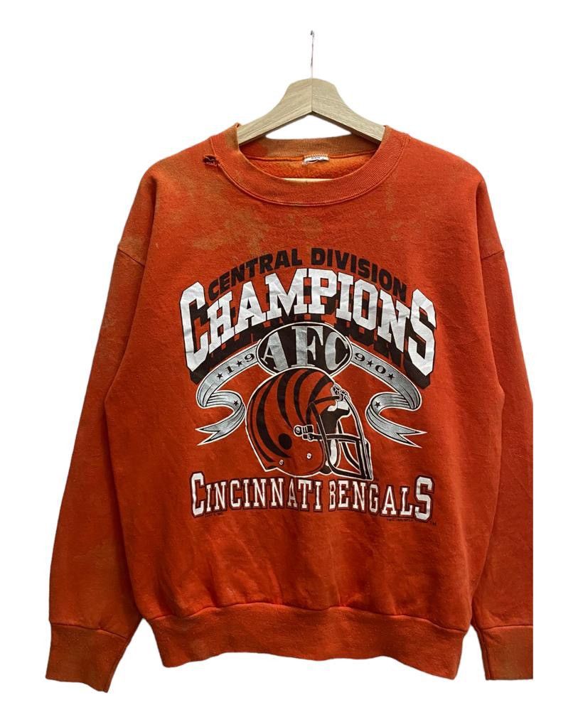 Logo 7 × NFL × Vintage THRASHED🔥VINTAGE NFL CINCINNATI BENGALS FADED SWEATSHIRT Size US M / EU 48-50 / 2 - 4 Thumbnail