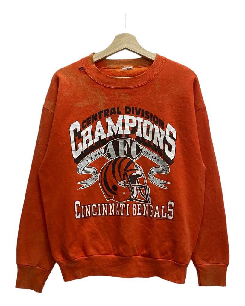 THRASHED🔥VINTAGE NFL CINCINNATI BENGALS FADED SWEATSHIRT