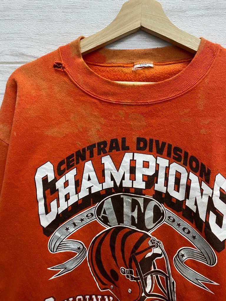 Logo 7 × NFL × Vintage THRASHED🔥VINTAGE NFL CINCINNATI BENGALS FADED SWEATSHIRT Size US M / EU 48-50 / 2 - 9 Thumbnail