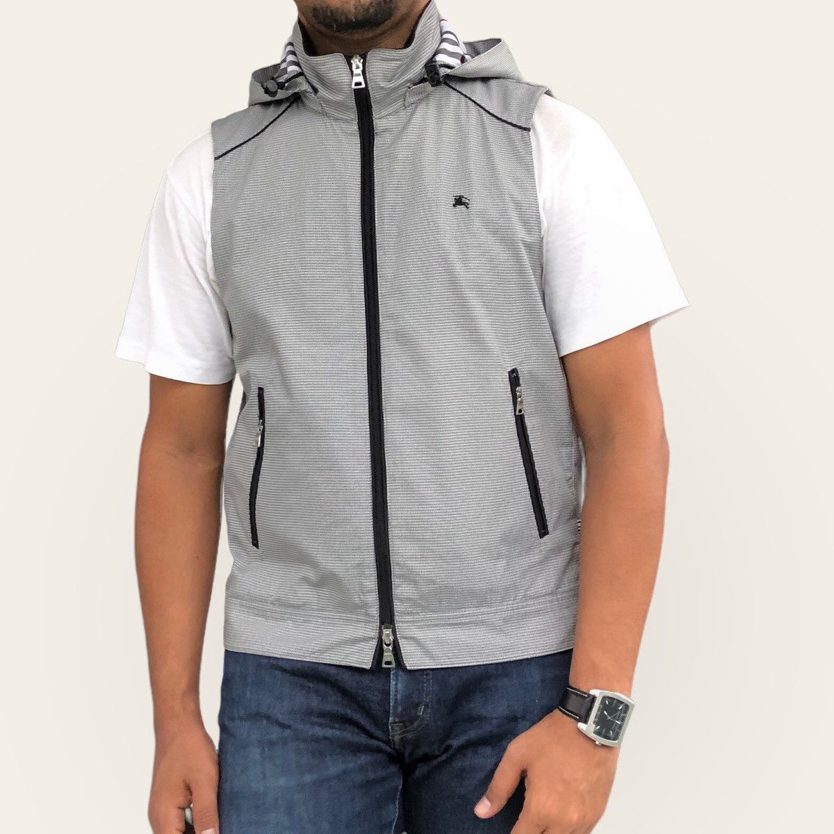 Burberry Burberry Black Label Houndstooth Vest Jacket With Hoodie Size US M / EU 48-50 / 2 - 1 Thumbnail