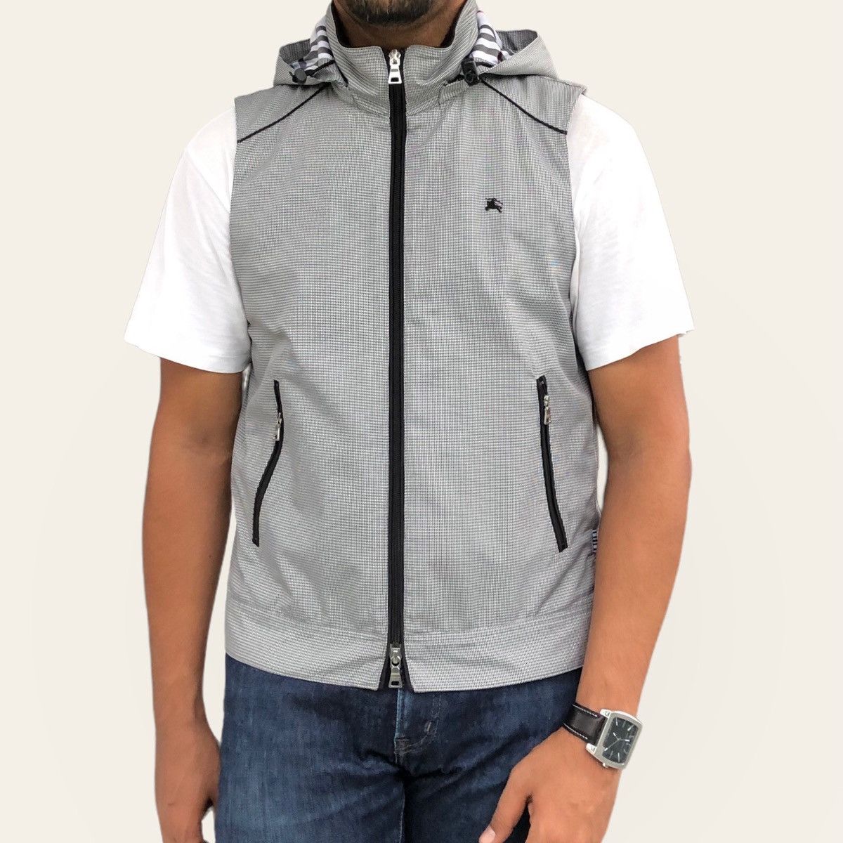 Burberry Burberry Black Label Houndstooth Vest Jacket With Hoodie Size US M / EU 48-50 / 2 - 2 Thumbnail