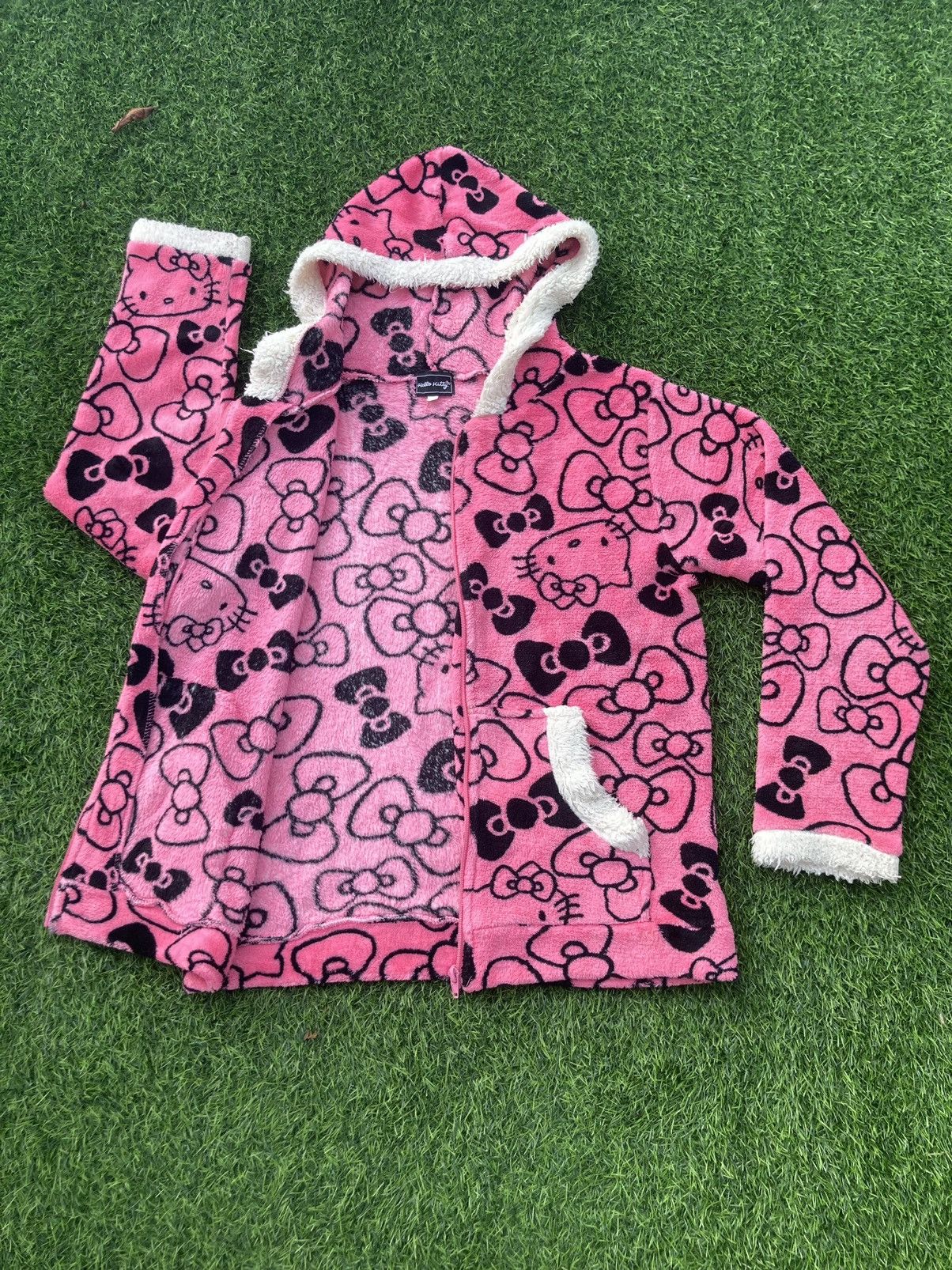 Japanese Brand HELLO KITTY FLEECE FULLPRINT ZIPPER HOODIE Size M / US 6-8 / IT 42-44 - 2 Thumbnail