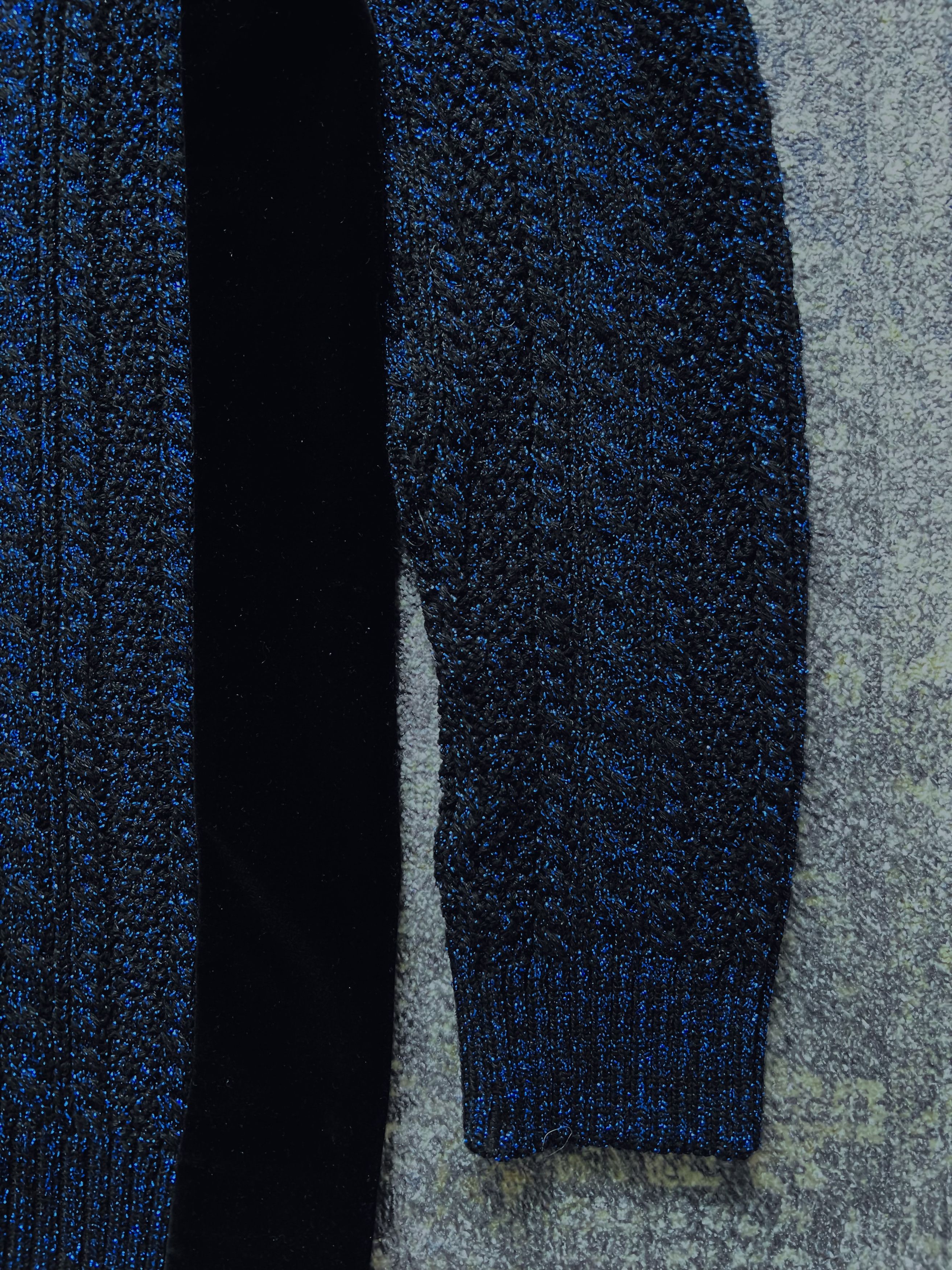 Saint Laurent Paris 80s Yves Saint Laurent Knit Velour Lurex Wool Sweater Size M / US 6-8 / IT 42-44 - 15 Thumbnail