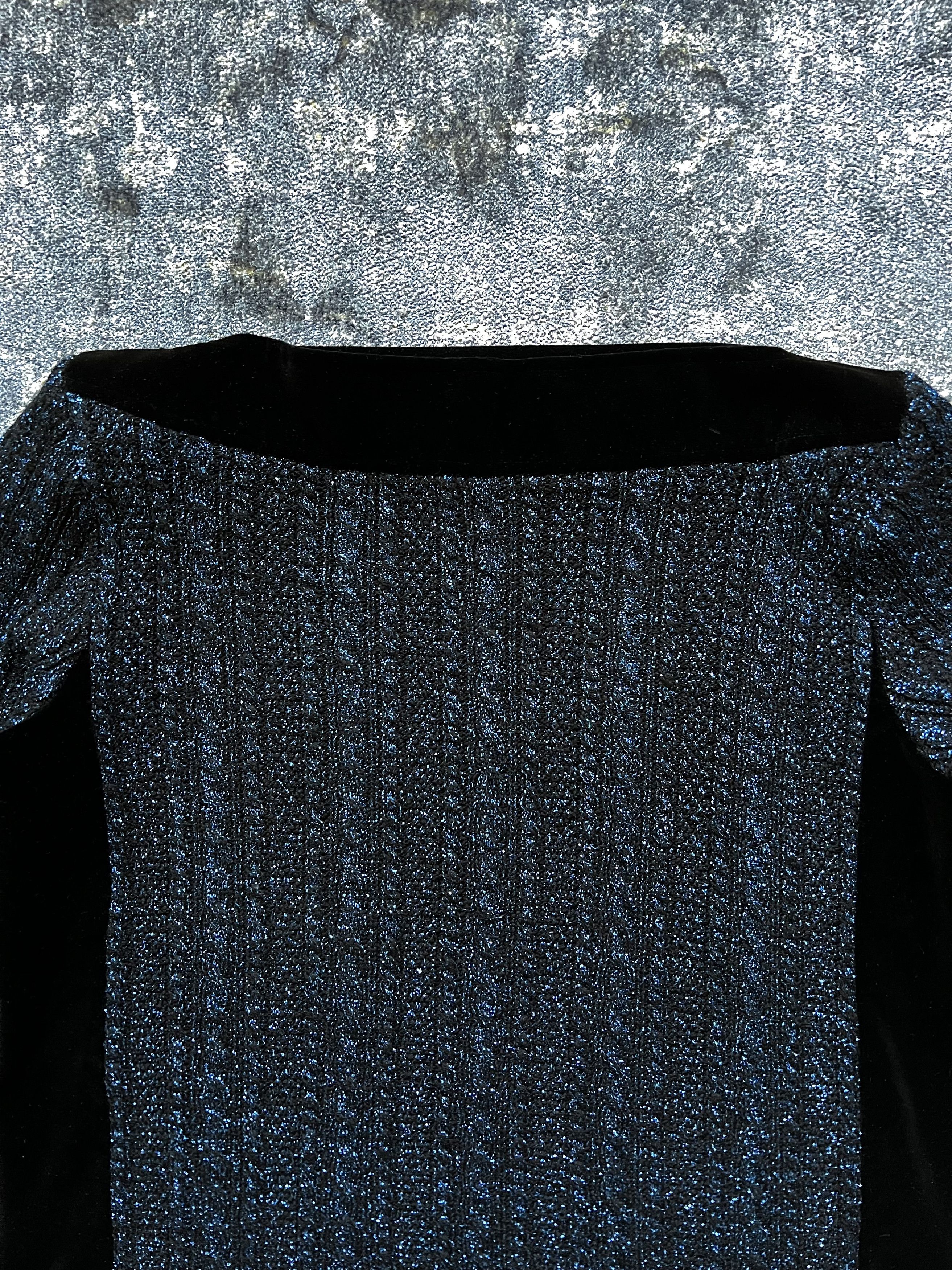 Saint Laurent Paris 80s Yves Saint Laurent Knit Velour Lurex Wool Sweater Size M / US 6-8 / IT 42-44 - 9 Thumbnail