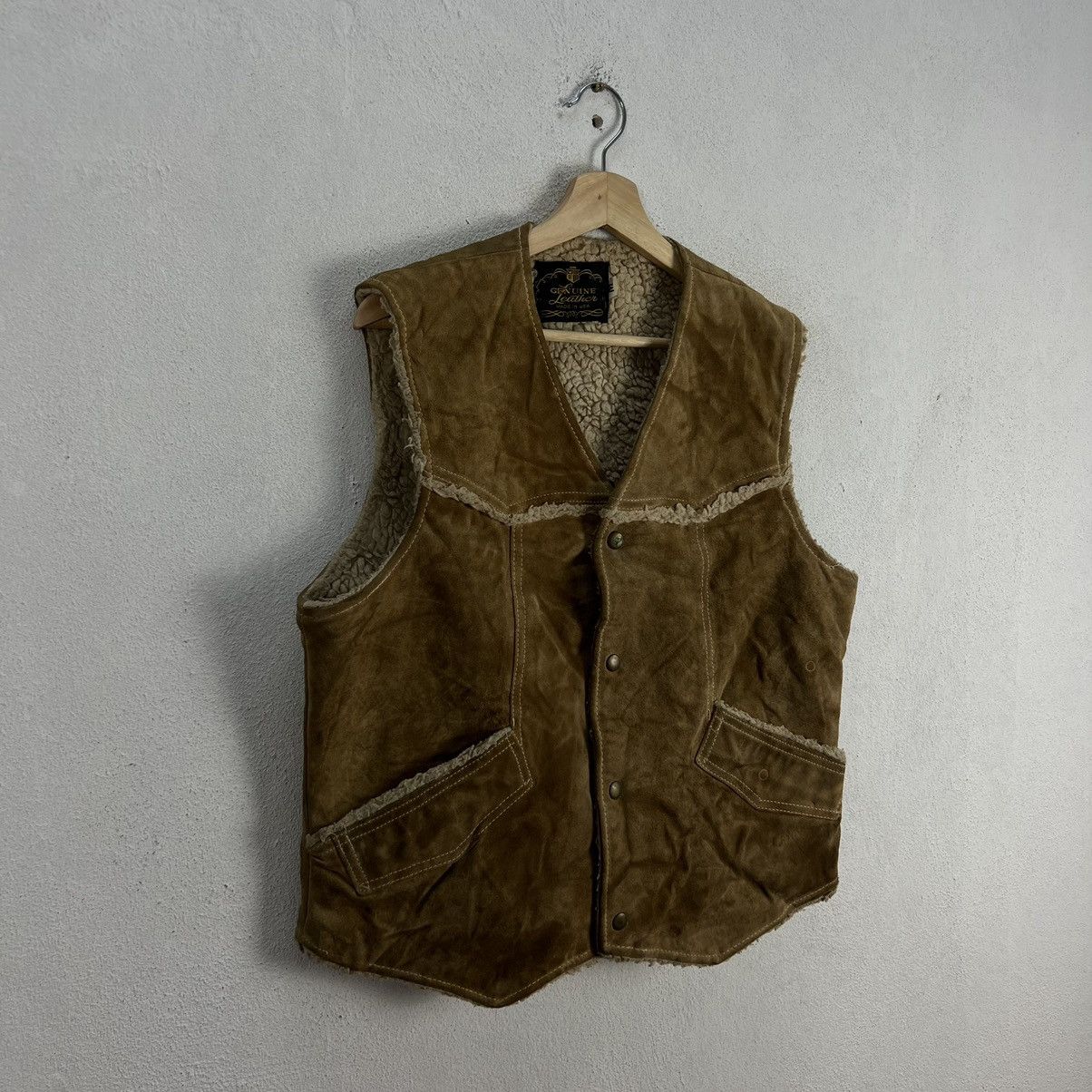 Genuine Leather VINTAGE TANK TOP SLEEVELESS GENUINE LEATHER MADE IN USA Size US M / EU 48-50 / 2 - 2 Thumbnail