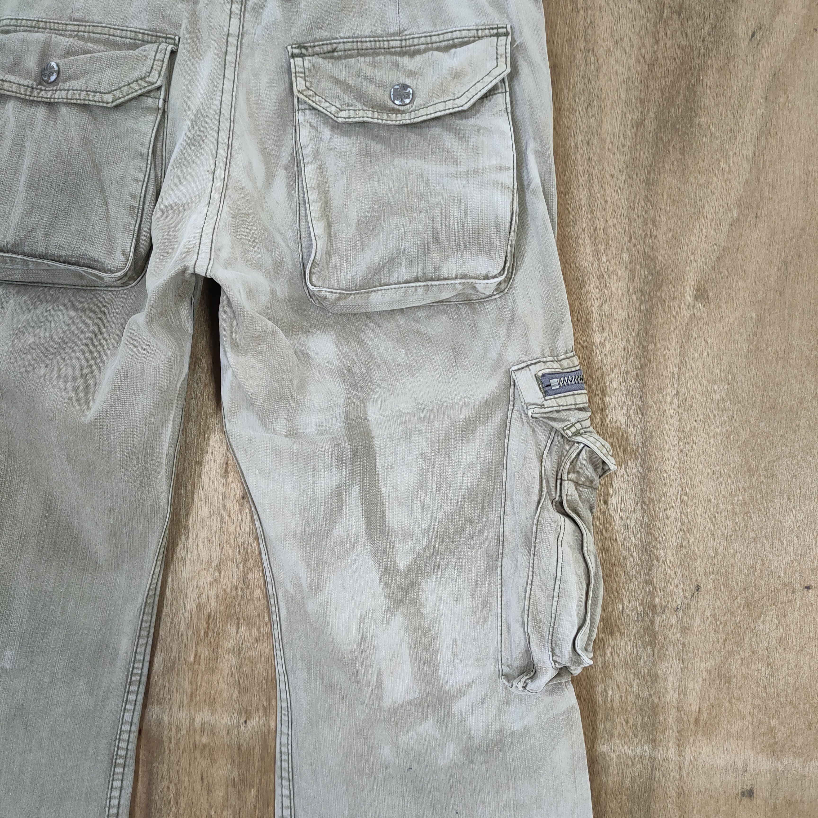 Japanese Brand VINTAGE JAPANESE FADED FLARE CARGO PANTS Size US 30 / EU 46 - 10 Thumbnail