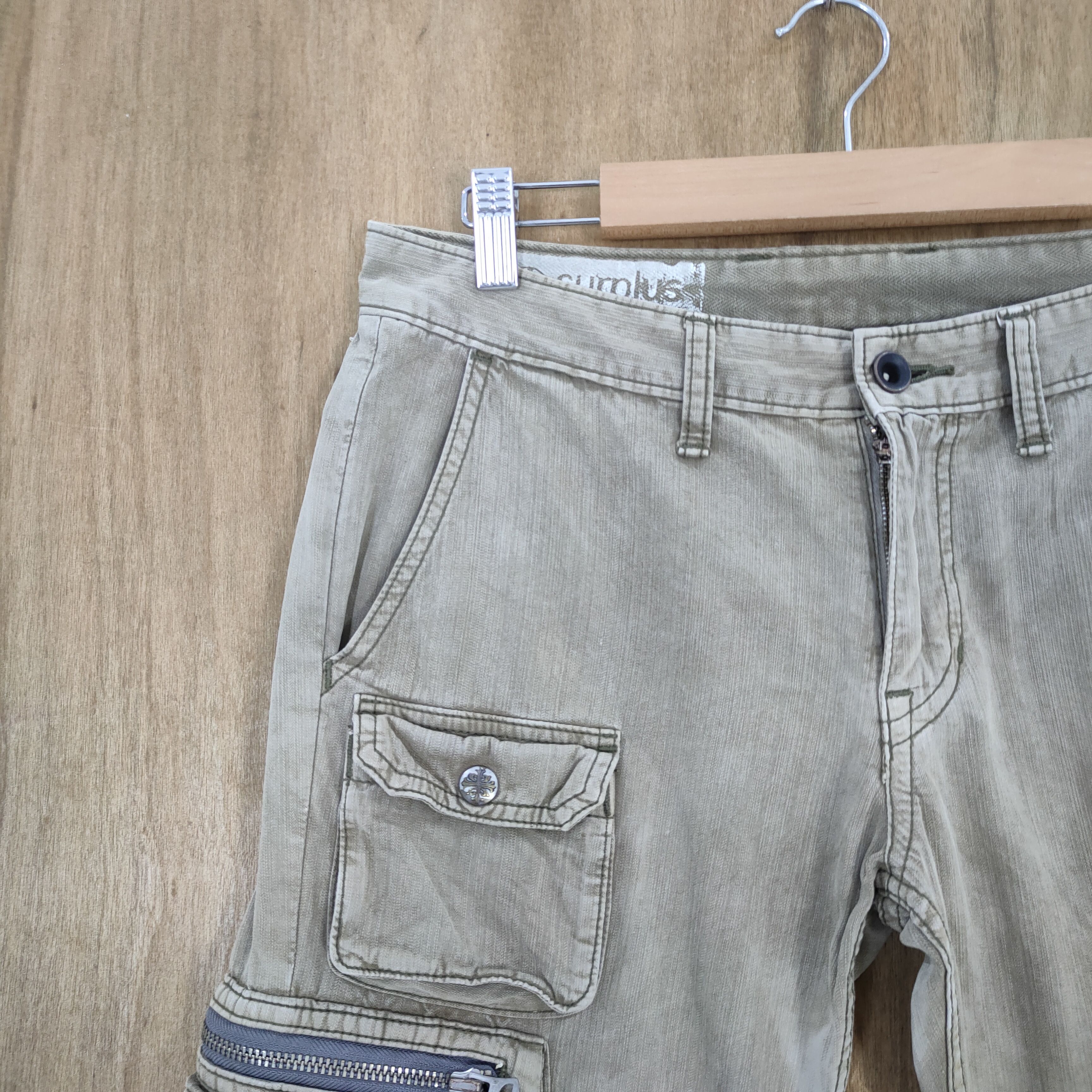 Japanese Brand VINTAGE JAPANESE FADED FLARE CARGO PANTS Size US 30 / EU 46 - 4 Thumbnail