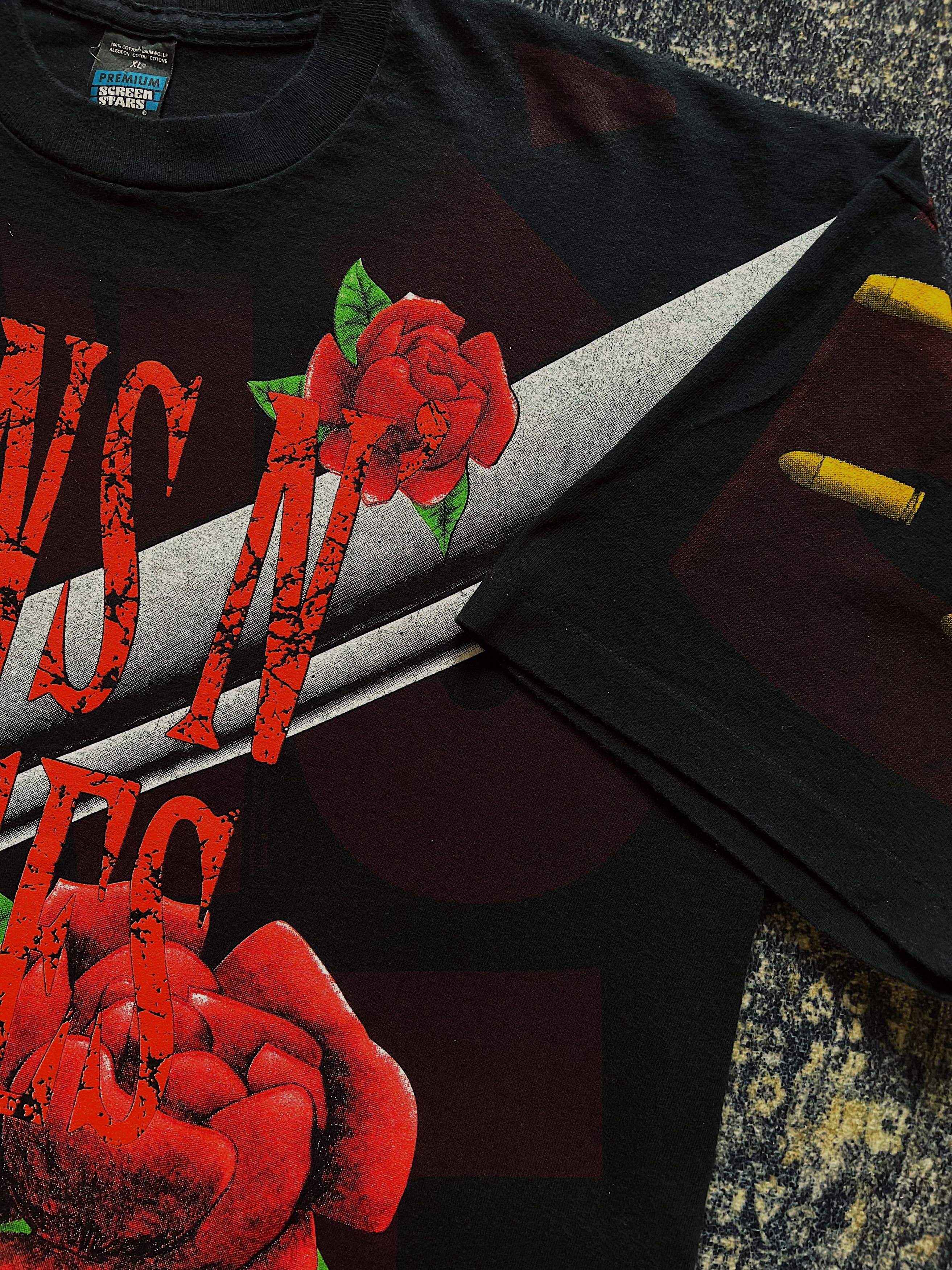 Band Tees × Guns N' Roses × Vintage 90s Vintage 1993 Guns N Roses All Over Print Rock T-Shirt Size US XL / EU 56 / 4 - 10 Thumbnail