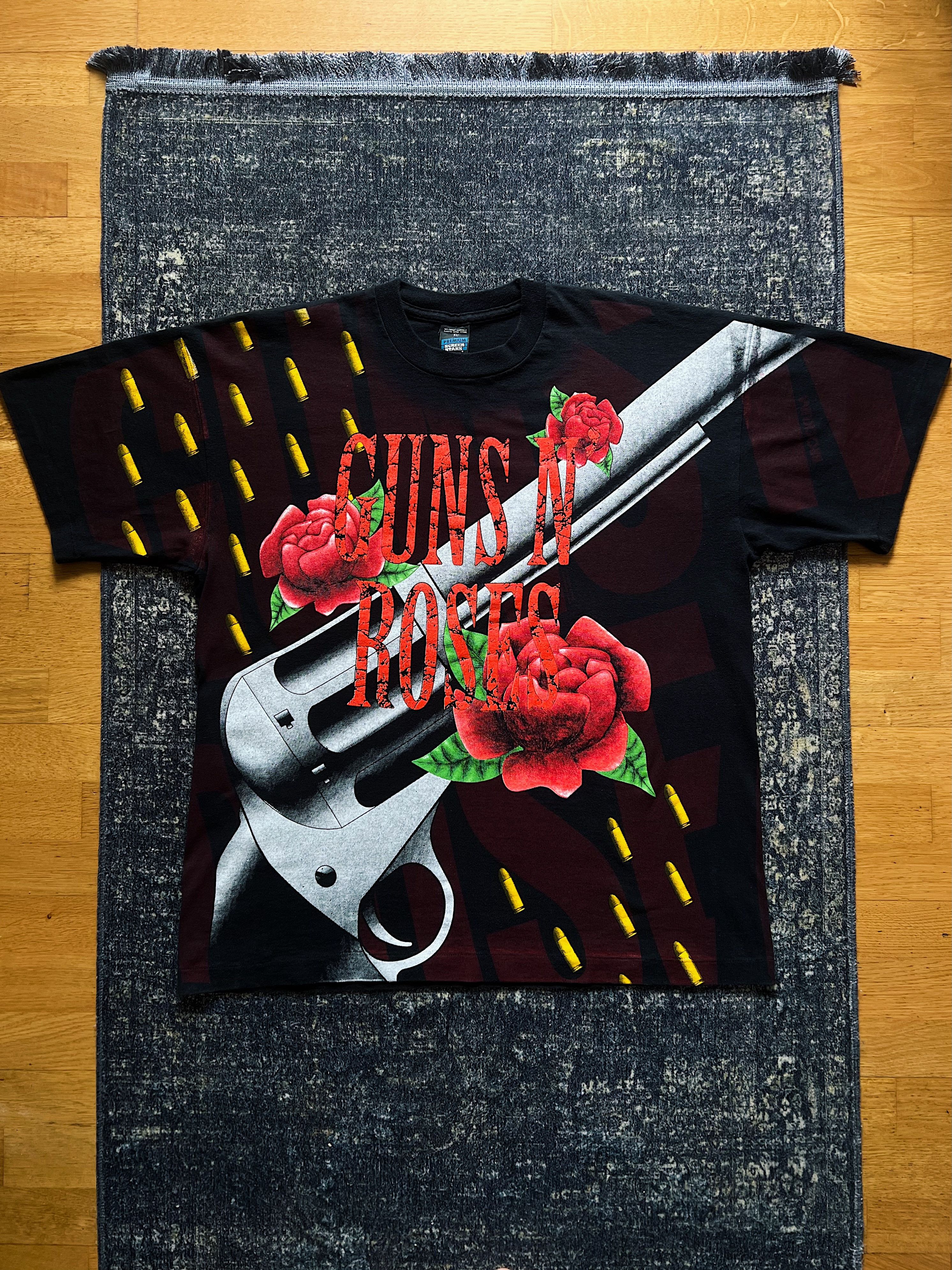 Band Tees × Guns N' Roses × Vintage 90s Vintage 1993 Guns N Roses All Over Print Rock T-Shirt Size US XL / EU 56 / 4 - 6 Thumbnail