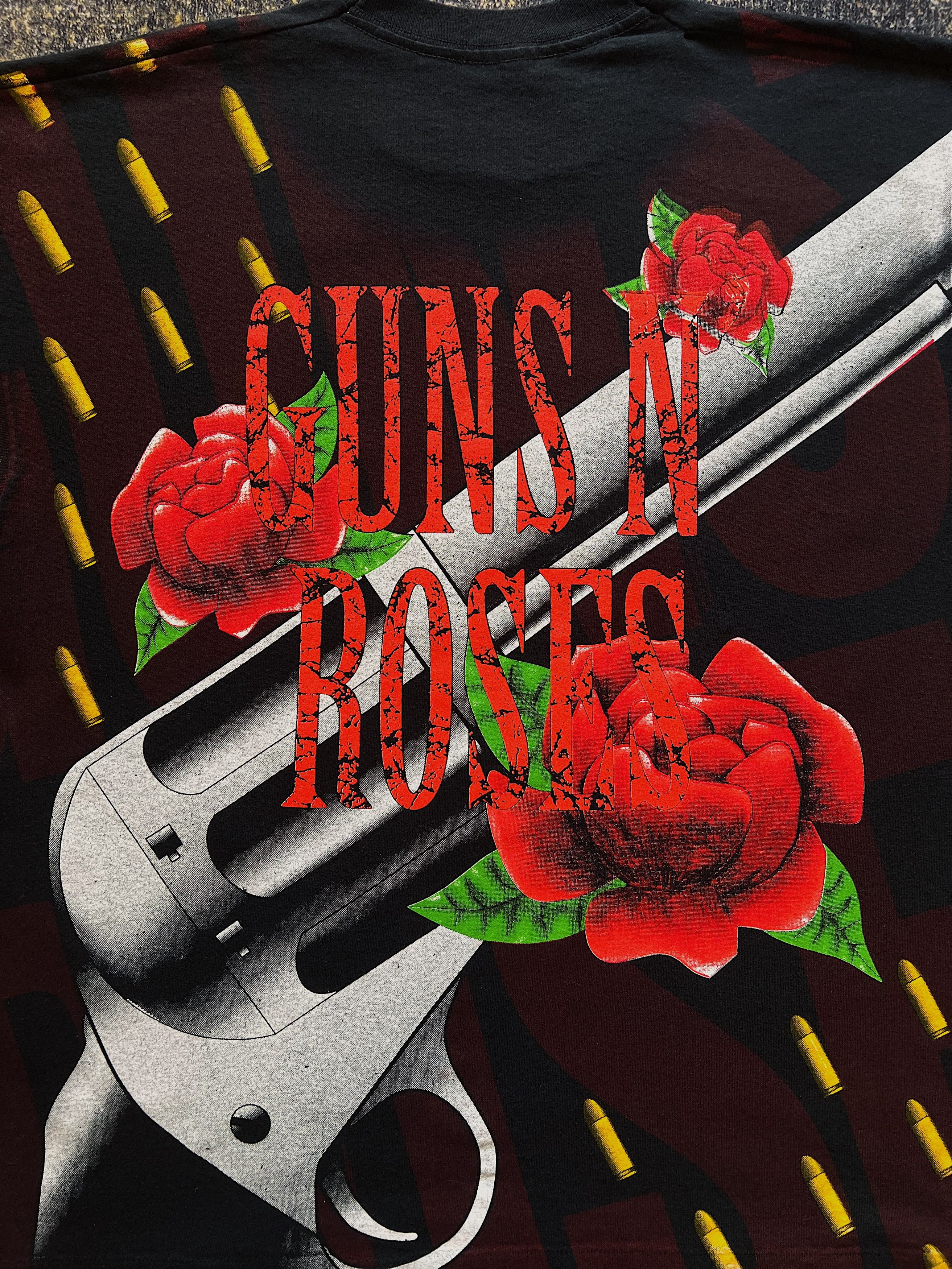 Band Tees × Guns N' Roses × Vintage 90s Vintage 1993 Guns N Roses All Over Print Rock T-Shirt Size US XL / EU 56 / 4 - 14 Thumbnail