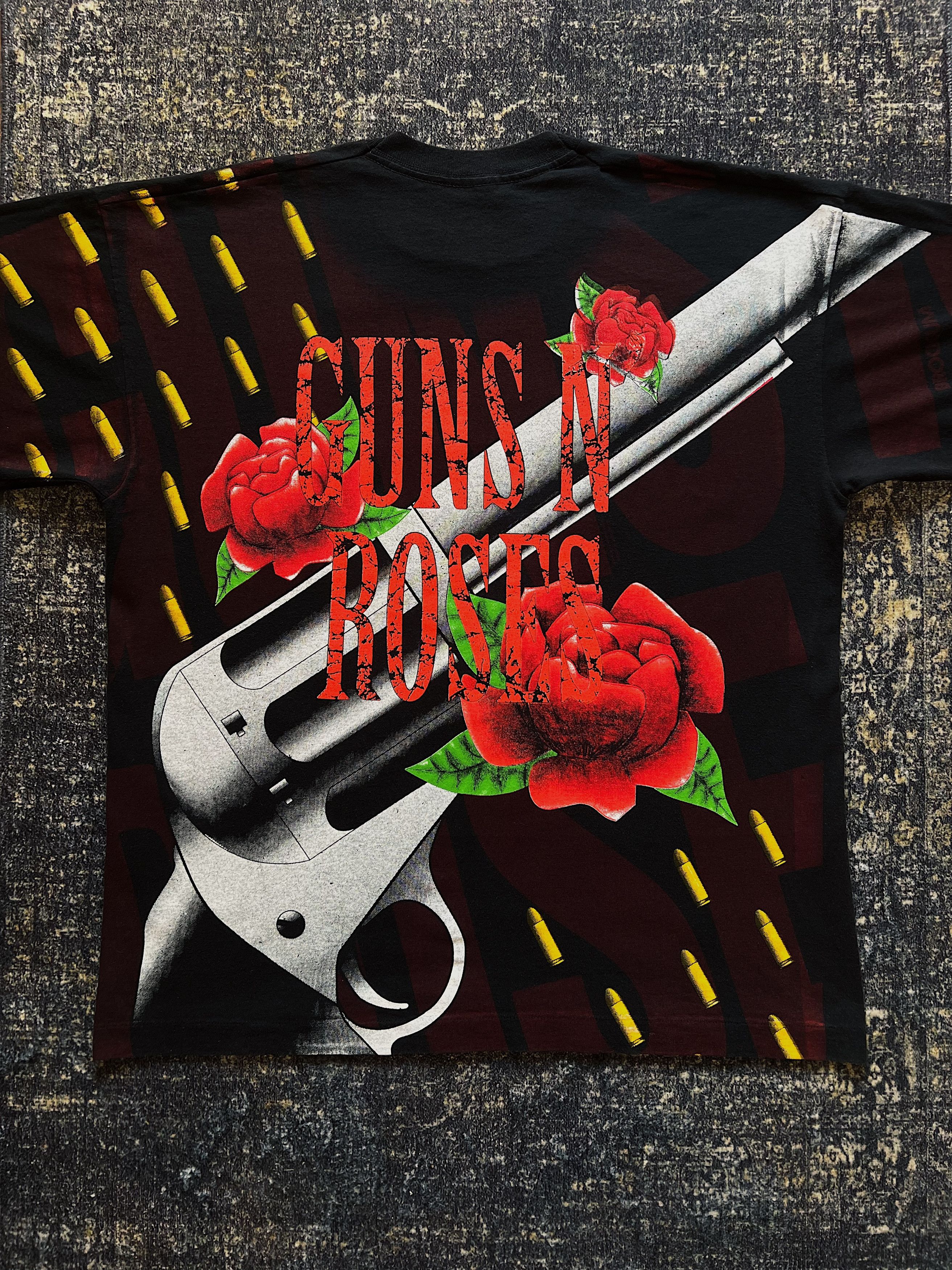 Band Tees × Guns N' Roses × Vintage 90s Vintage 1993 Guns N Roses All Over Print Rock T-Shirt Size US XL / EU 56 / 4 - 12 Thumbnail