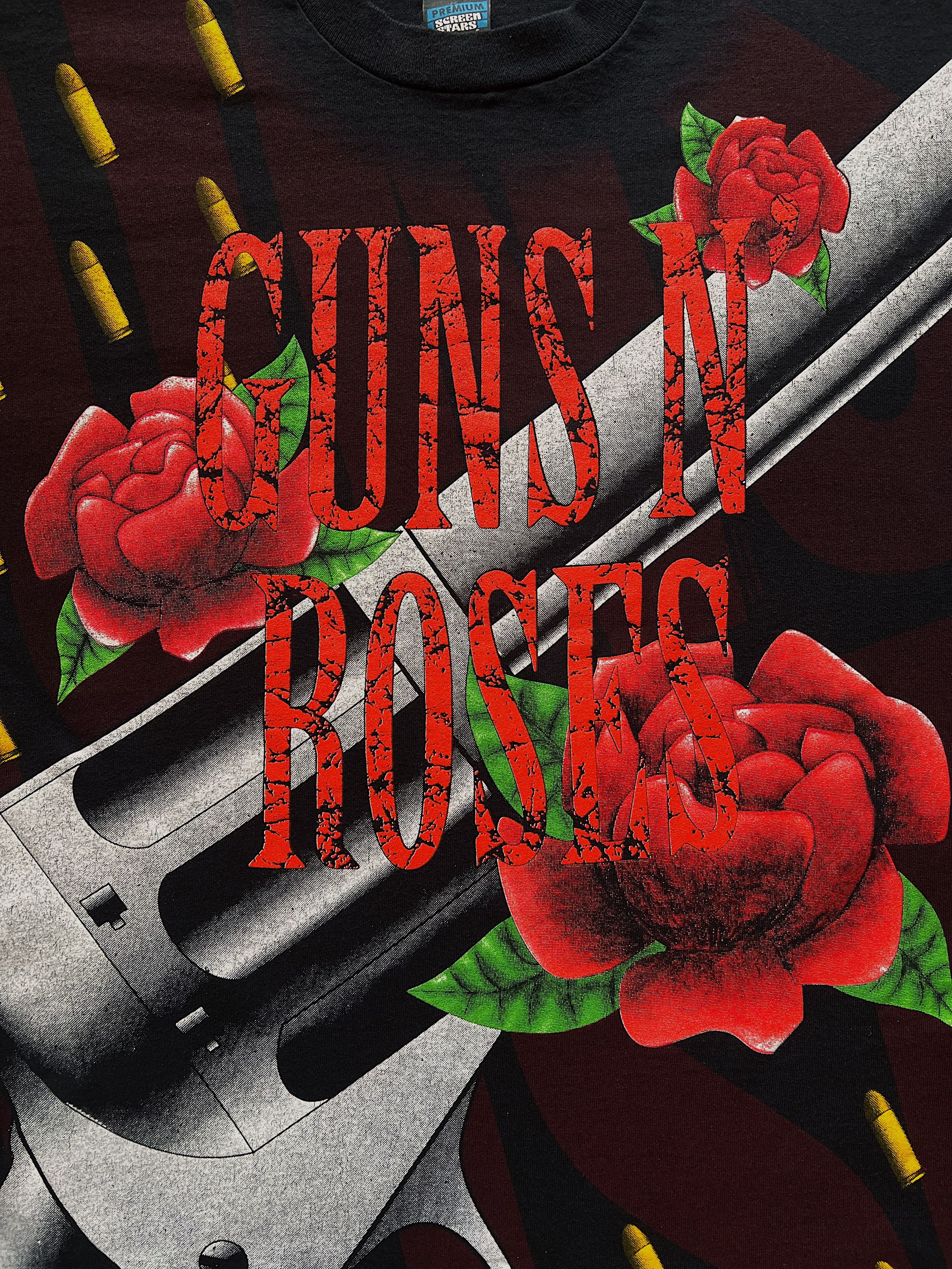 Band Tees × Guns N' Roses × Vintage 90s Vintage 1993 Guns N Roses All Over Print Rock T-Shirt Size US XL / EU 56 / 4 - 3 Thumbnail