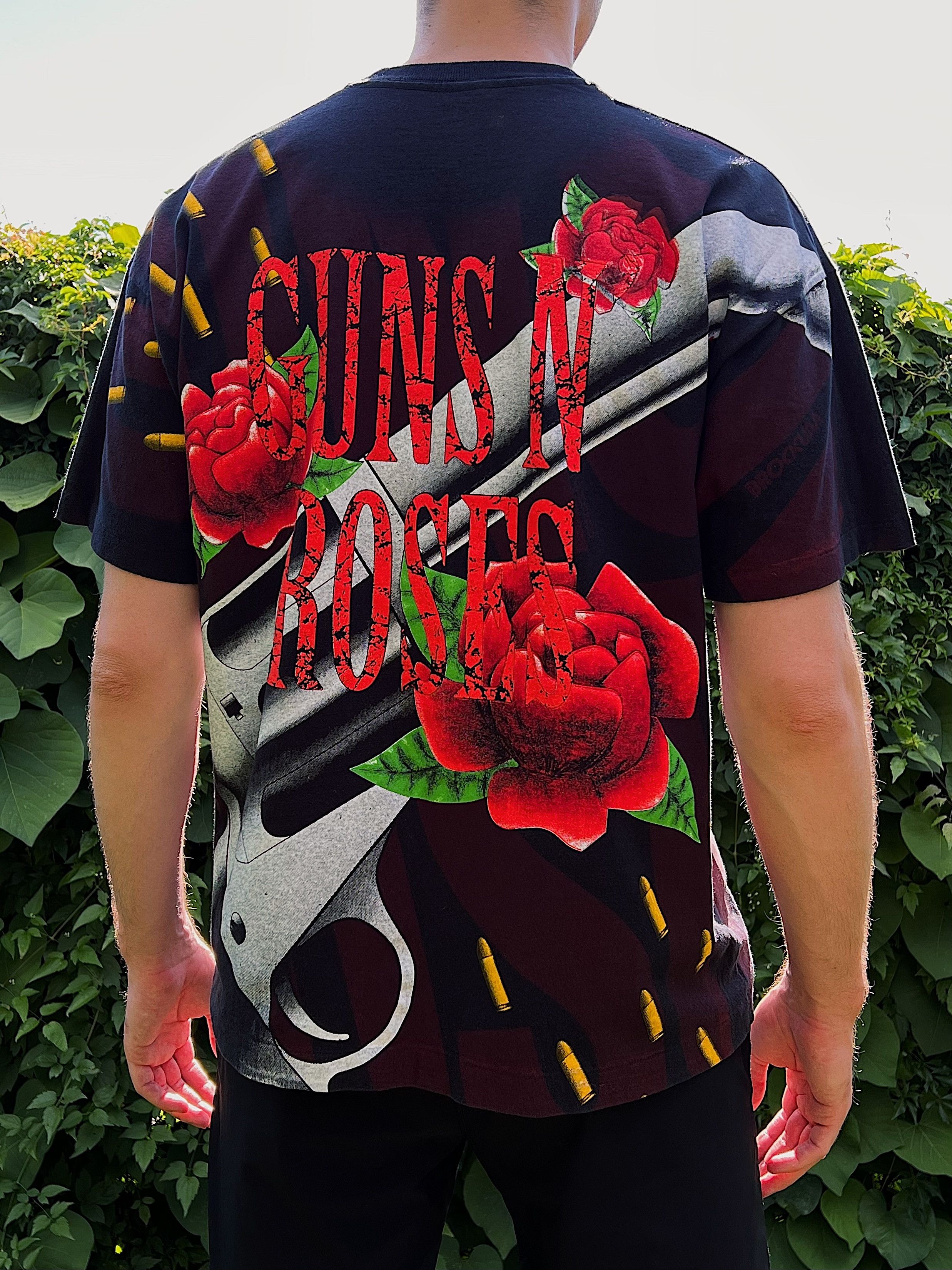 Band Tees × Guns N' Roses × Vintage 90s Vintage 1993 Guns N Roses All Over Print Rock T-Shirt Size US XL / EU 56 / 4 - 7 Thumbnail