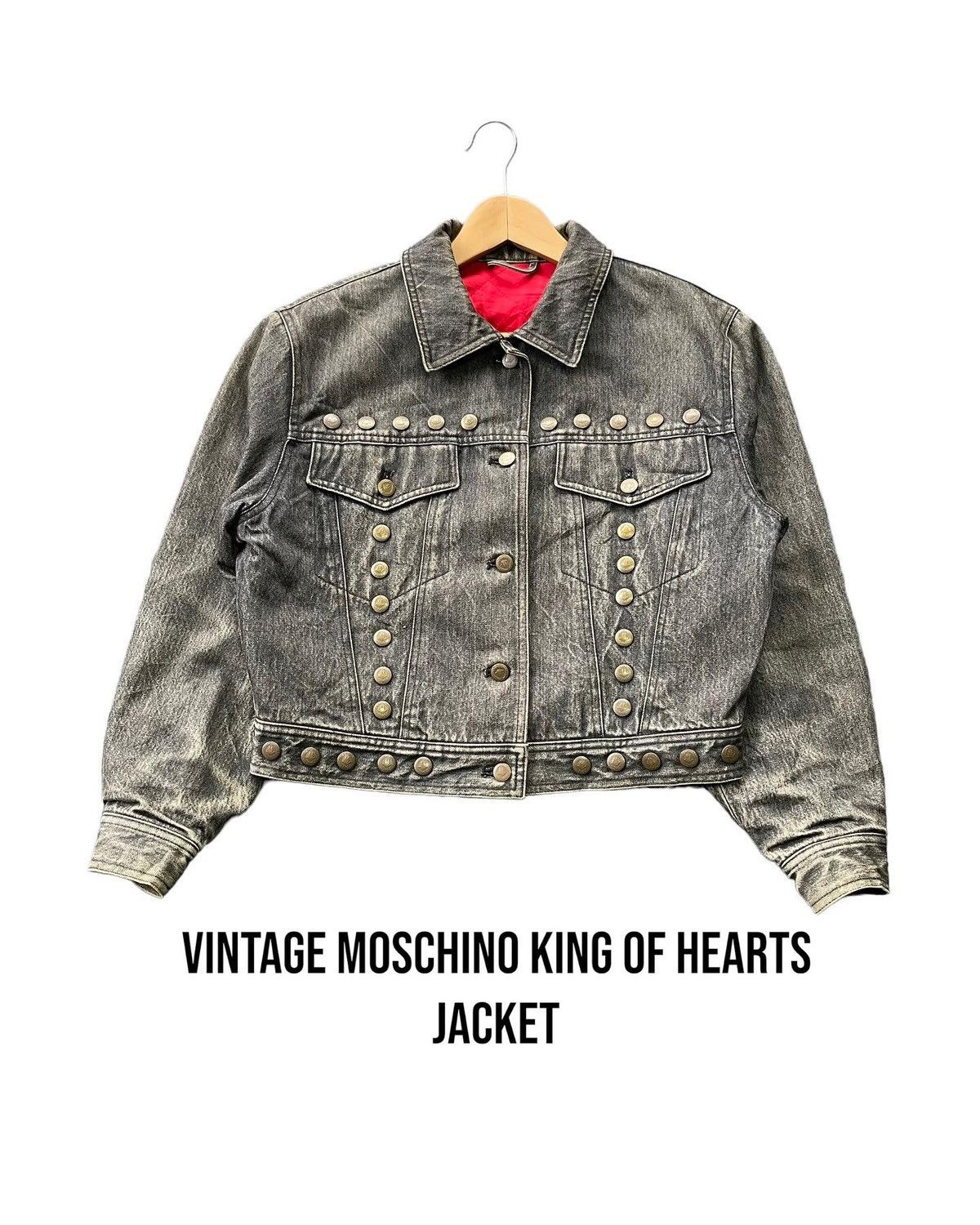 H M Moschino Hm Moschino Denim Rhinestone Diamond Jacket Size XS Grailed