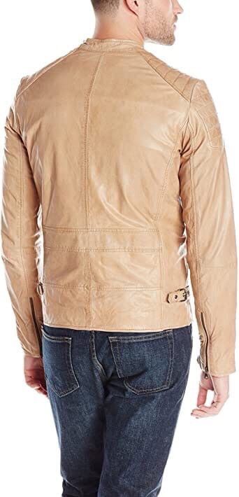 Scotch & Soda RRP 475$ NWT Scotch Soda Biker Leather Tan Jacket Size US XXL / EU 58 / 5 - 3 Thumbnail