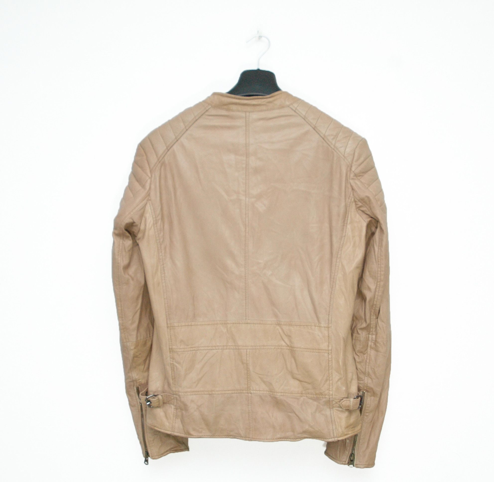 Scotch & Soda RRP 475$ NWT Scotch Soda Biker Leather Tan Jacket Size US XXL / EU 58 / 5 - 8 Thumbnail