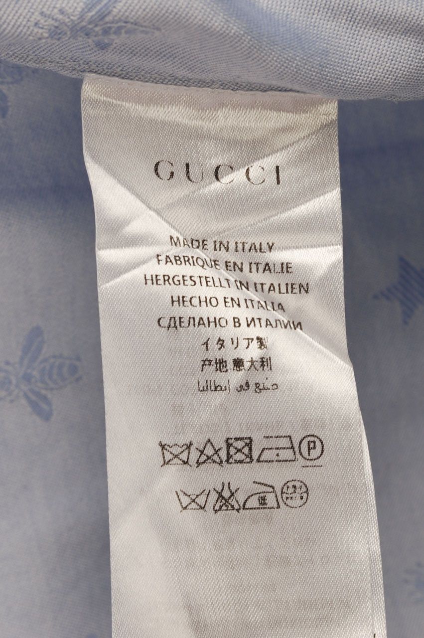 Gucci Gucci Men Embroidery Blue Shirt size 39/15.5 (M) Size US M / EU 48-50 / 2 - 8 Thumbnail