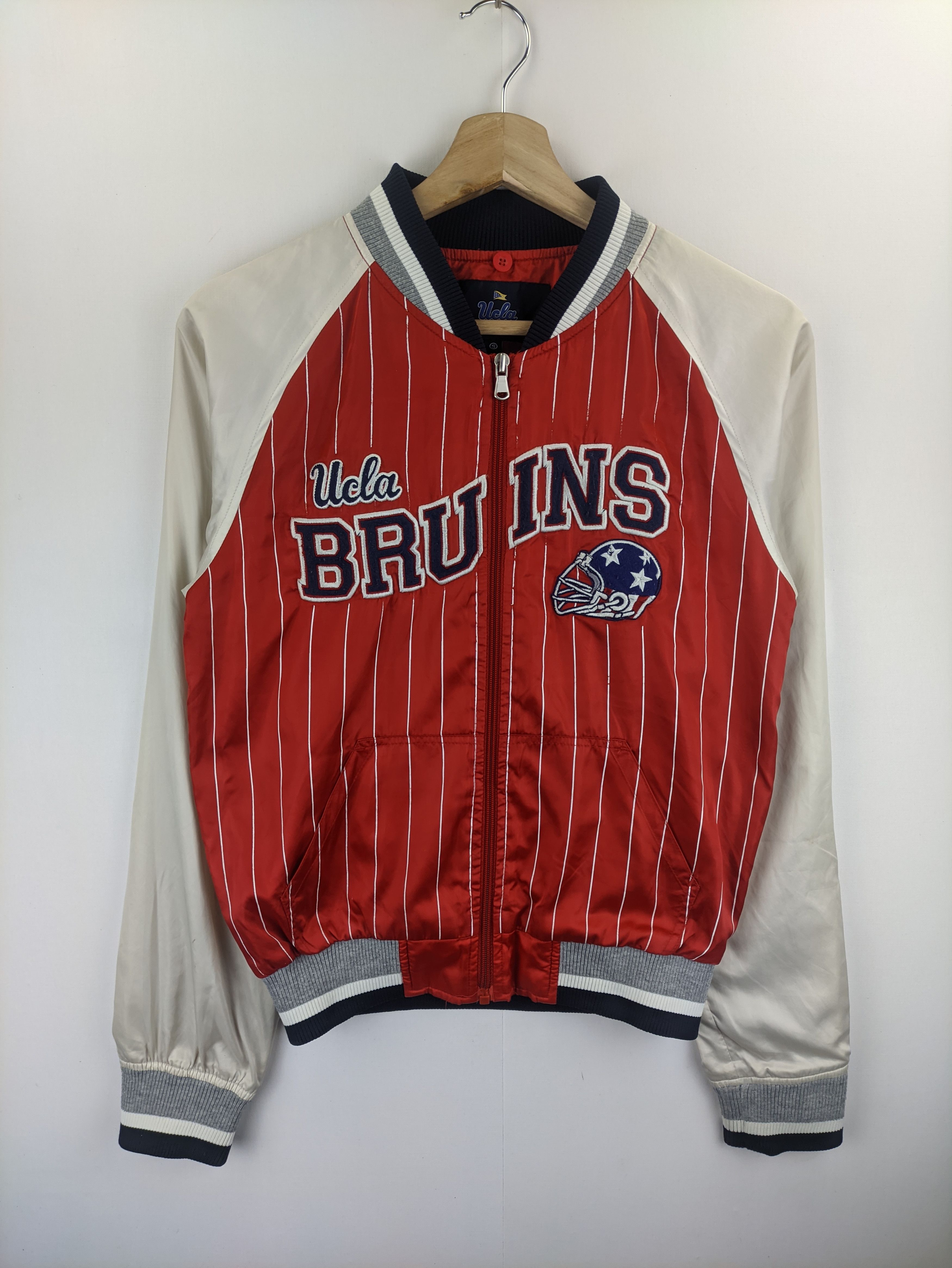 image of Stealsvintage Varsity Jacket By Ucla Bruins in Red White, Men's (Size Small)