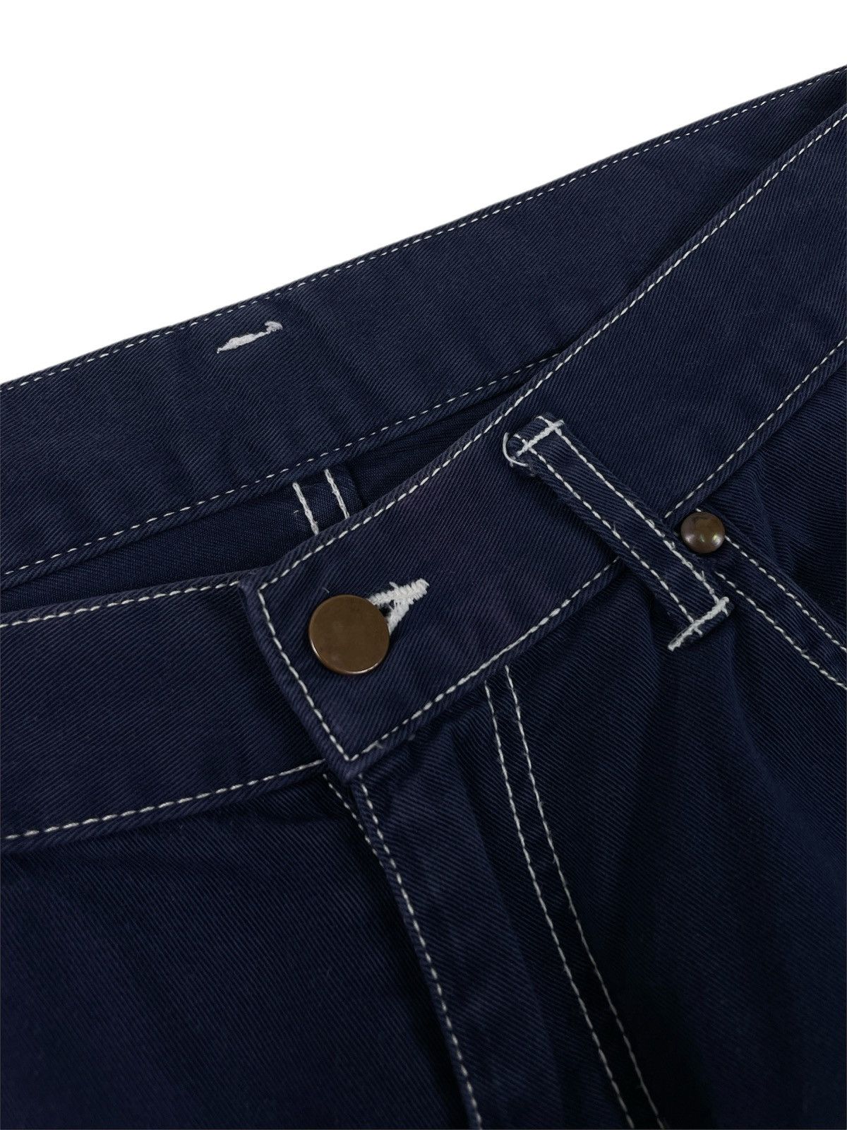 Comme des Garcons Homme × Rei Kawakubo 🔥Classic CDG Homme Baggy Dark Blue Cotton Pants Size US 31 - 4 Thumbnail