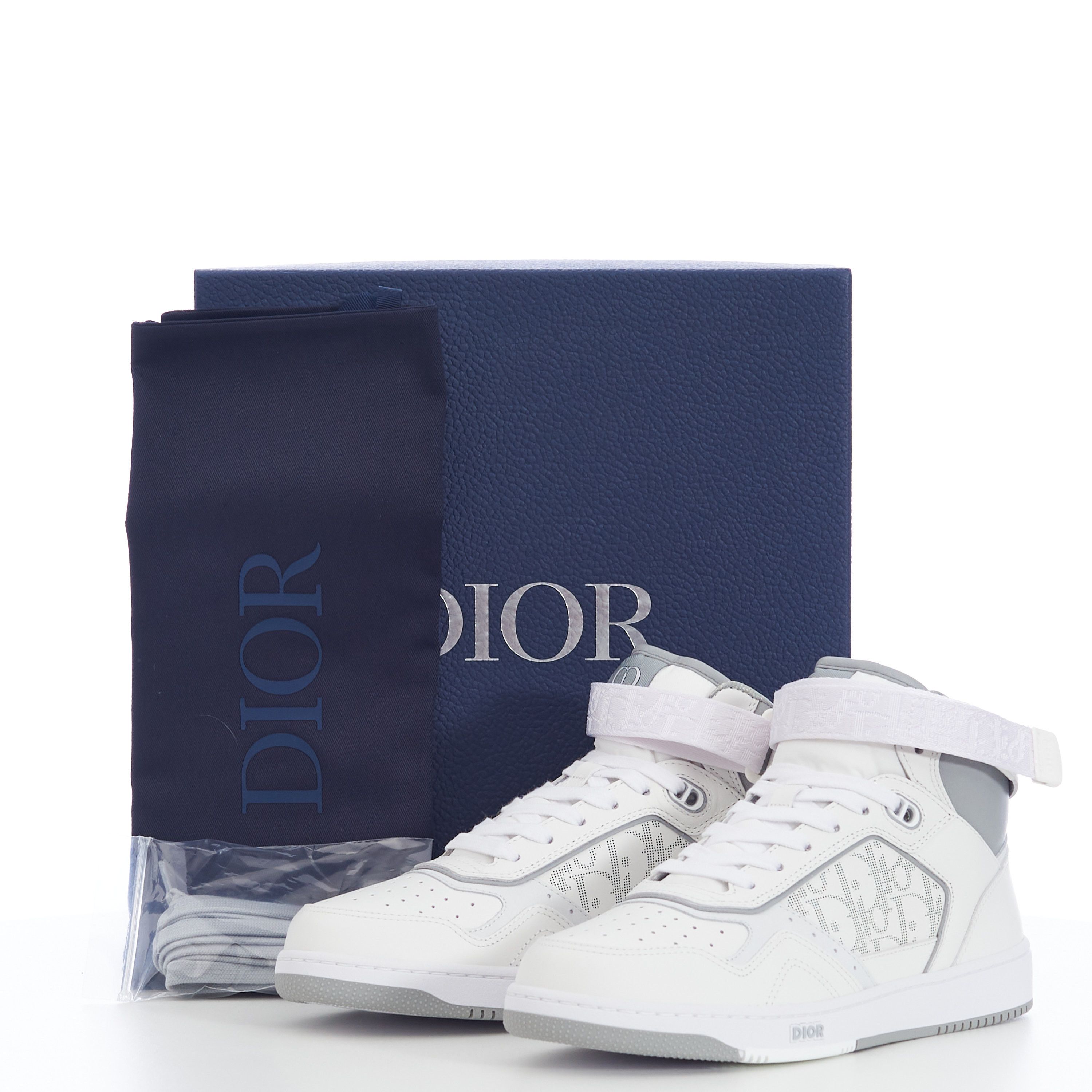 Dior B27 SNEAKER White Gray Calfskin Dior Oblique Galaxy Leather Size US 6 / EU 39 - 11 Thumbnail
