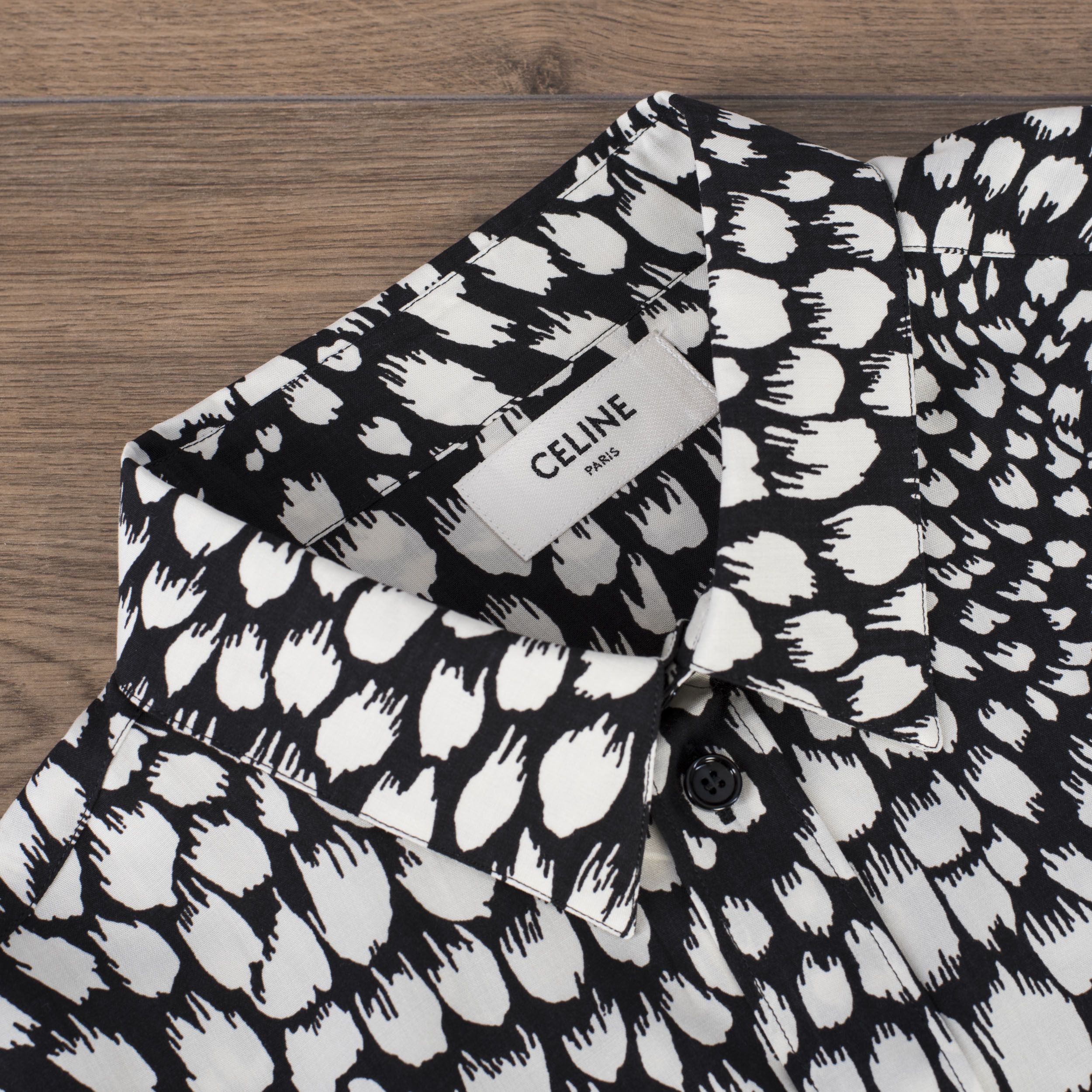 Celine × Hedi Slimane Classic Shirt In Animal Print Viscose Size US S / EU 44-46 / 1 - 8 Thumbnail