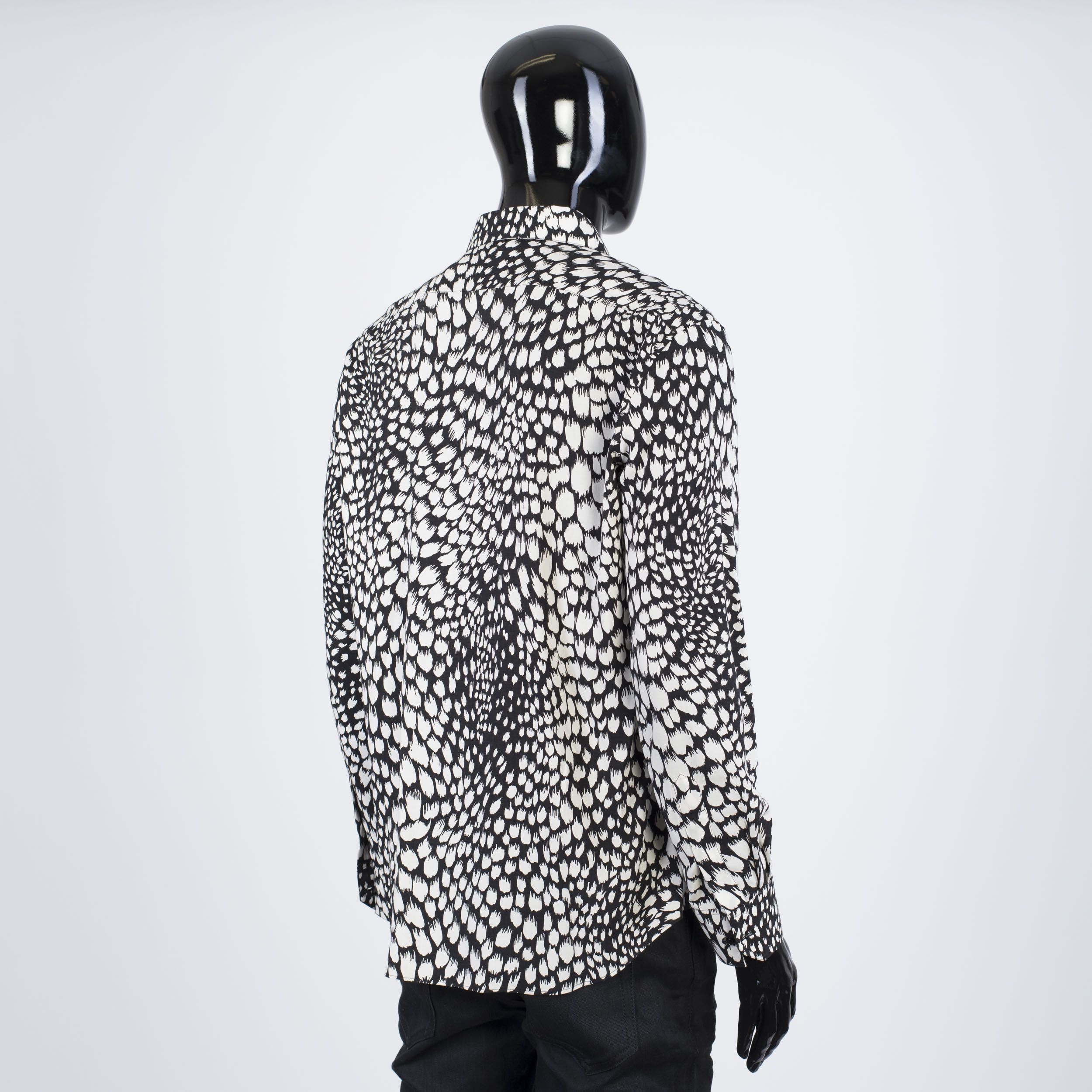Celine × Hedi Slimane Classic Shirt In Animal Print Viscose Size US S / EU 44-46 / 1 - 6 Thumbnail