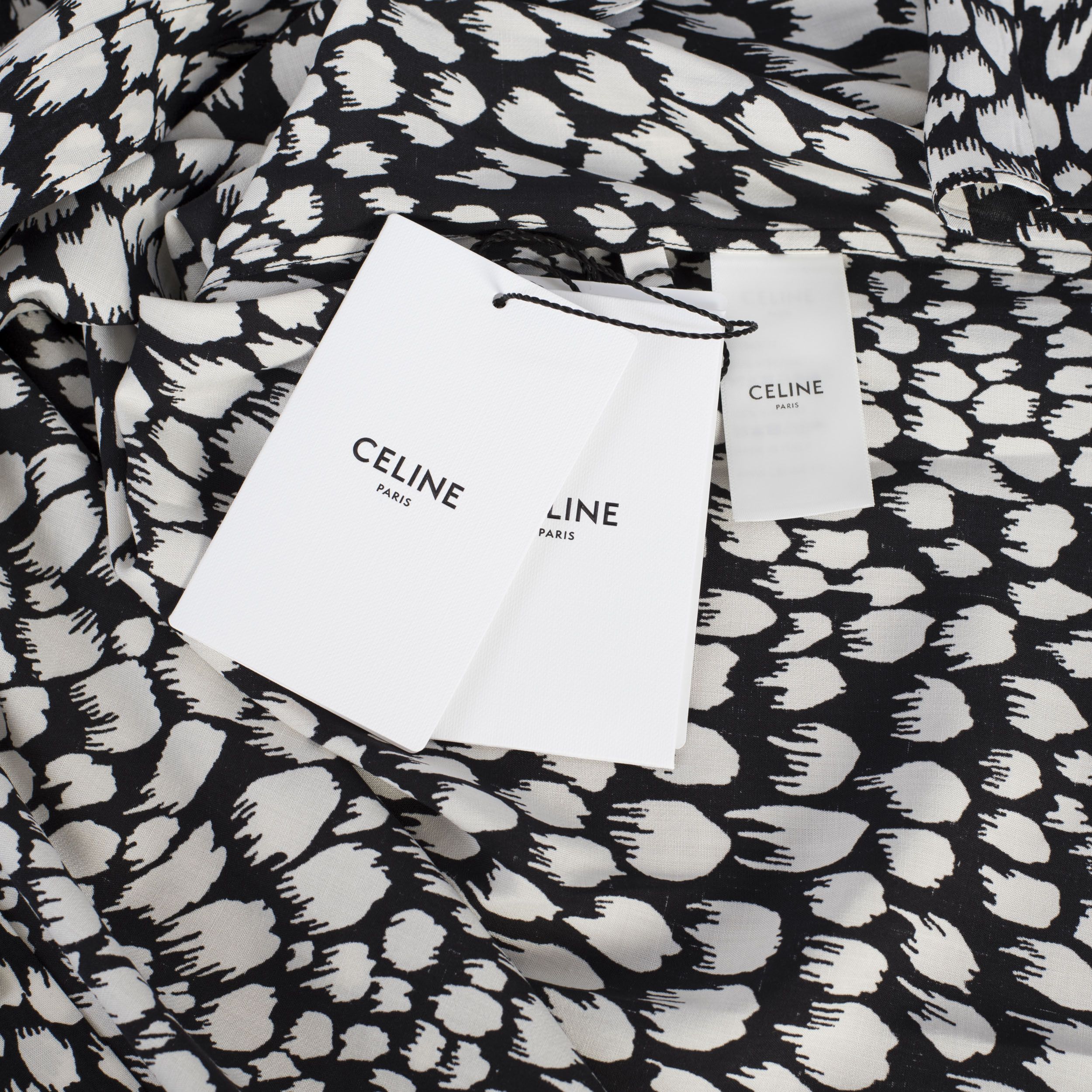 Celine × Hedi Slimane Classic Shirt In Animal Print Viscose Size US S / EU 44-46 / 1 - 10 Thumbnail