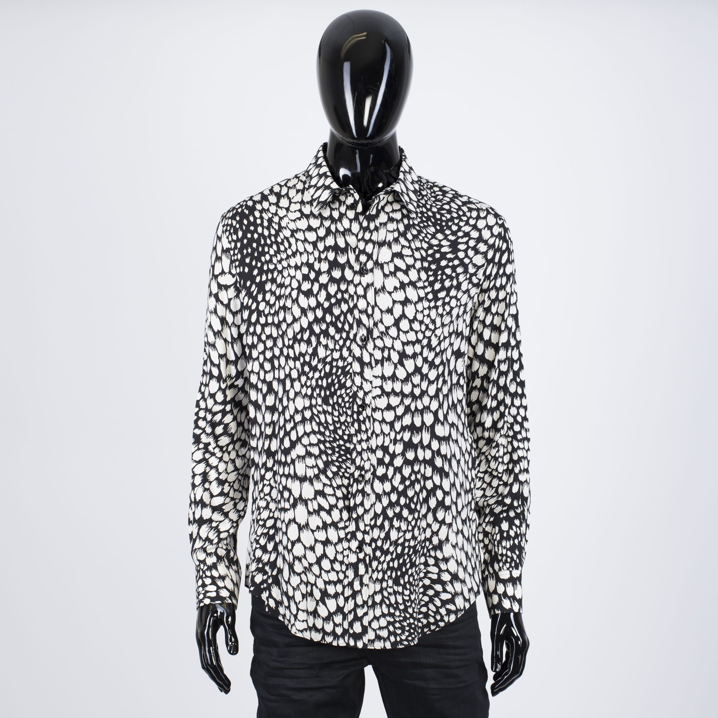 Celine × Hedi Slimane Classic Shirt In Animal Print Viscose Size US S / EU 44-46 / 1 - 1 Thumbnail
