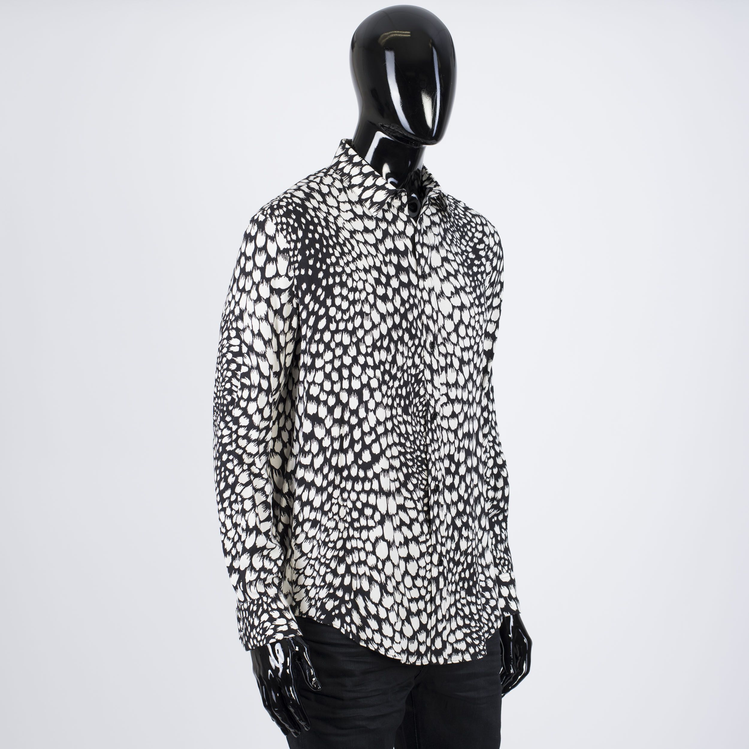 Celine × Hedi Slimane Classic Shirt In Animal Print Viscose Size US S / EU 44-46 / 1 - 3 Thumbnail