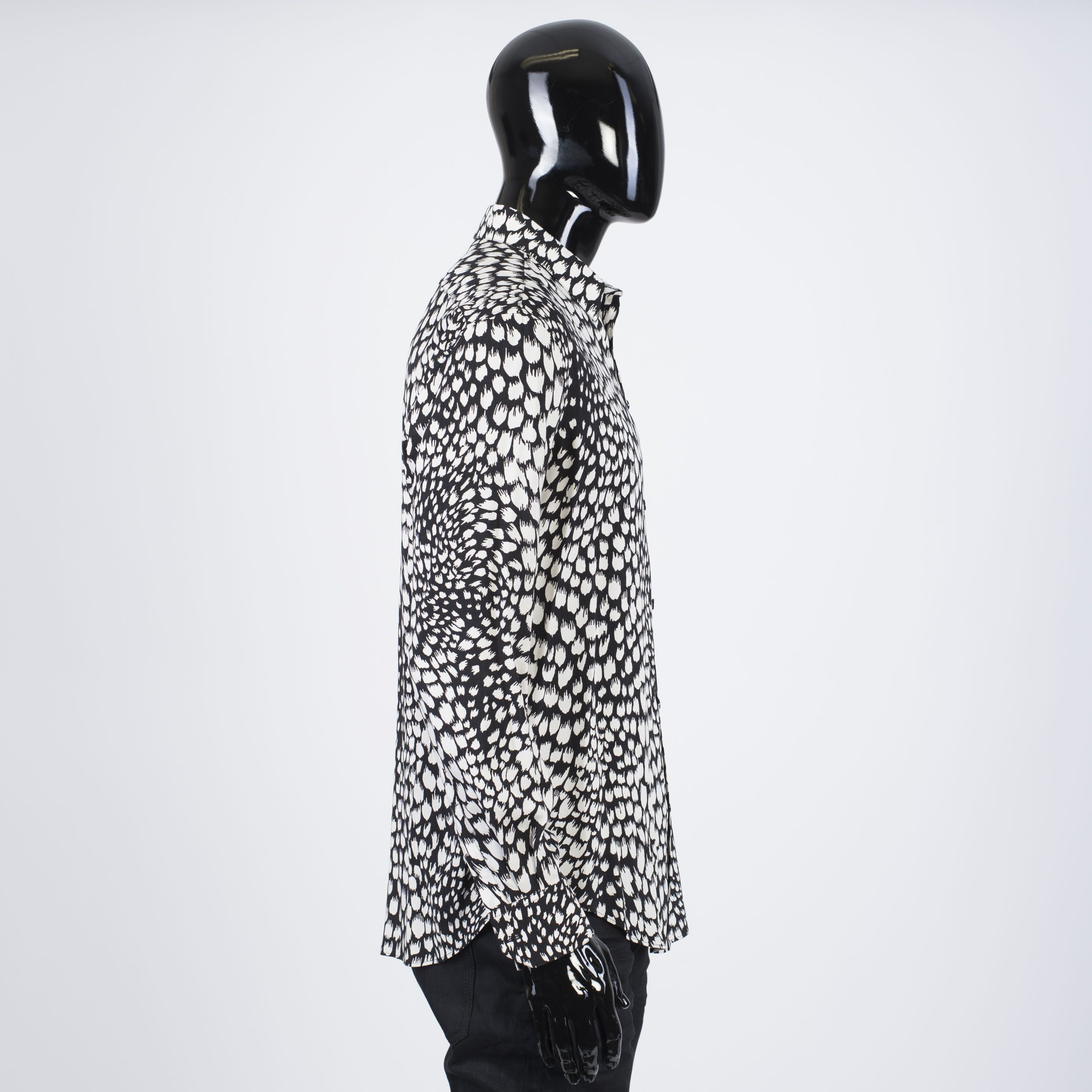 Celine × Hedi Slimane Classic Shirt In Animal Print Viscose Size US S / EU 44-46 / 1 - 7 Thumbnail