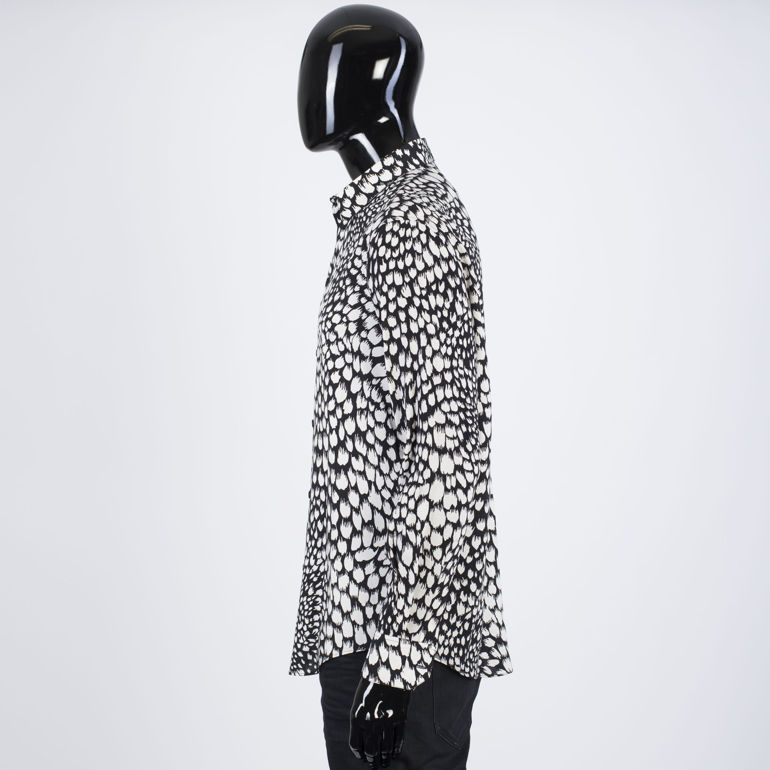 Celine × Hedi Slimane Classic Shirt In Animal Print Viscose Size US S / EU 44-46 / 1 - 4 Thumbnail