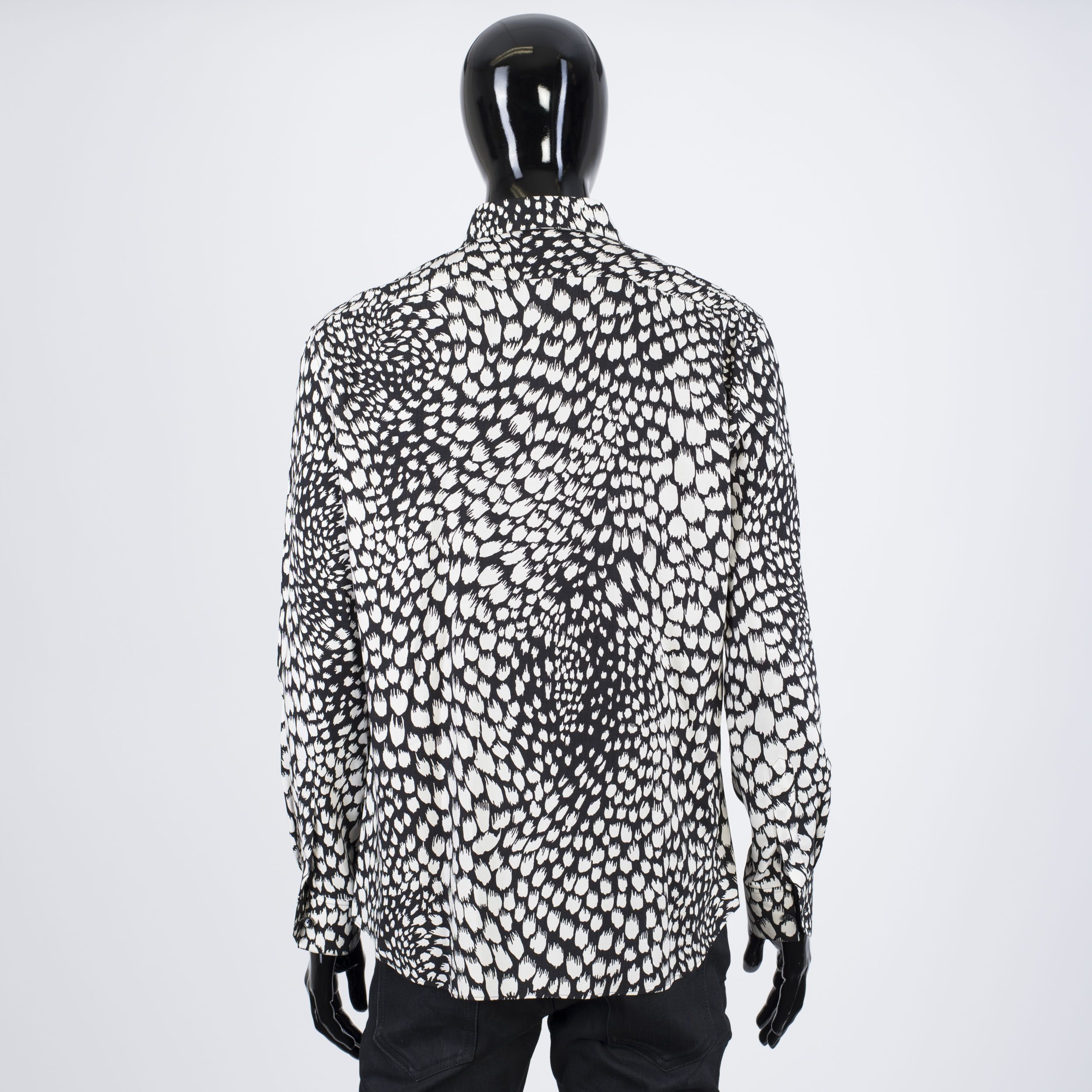 Celine × Hedi Slimane Classic Shirt In Animal Print Viscose Size US S / EU 44-46 / 1 - 5 Thumbnail