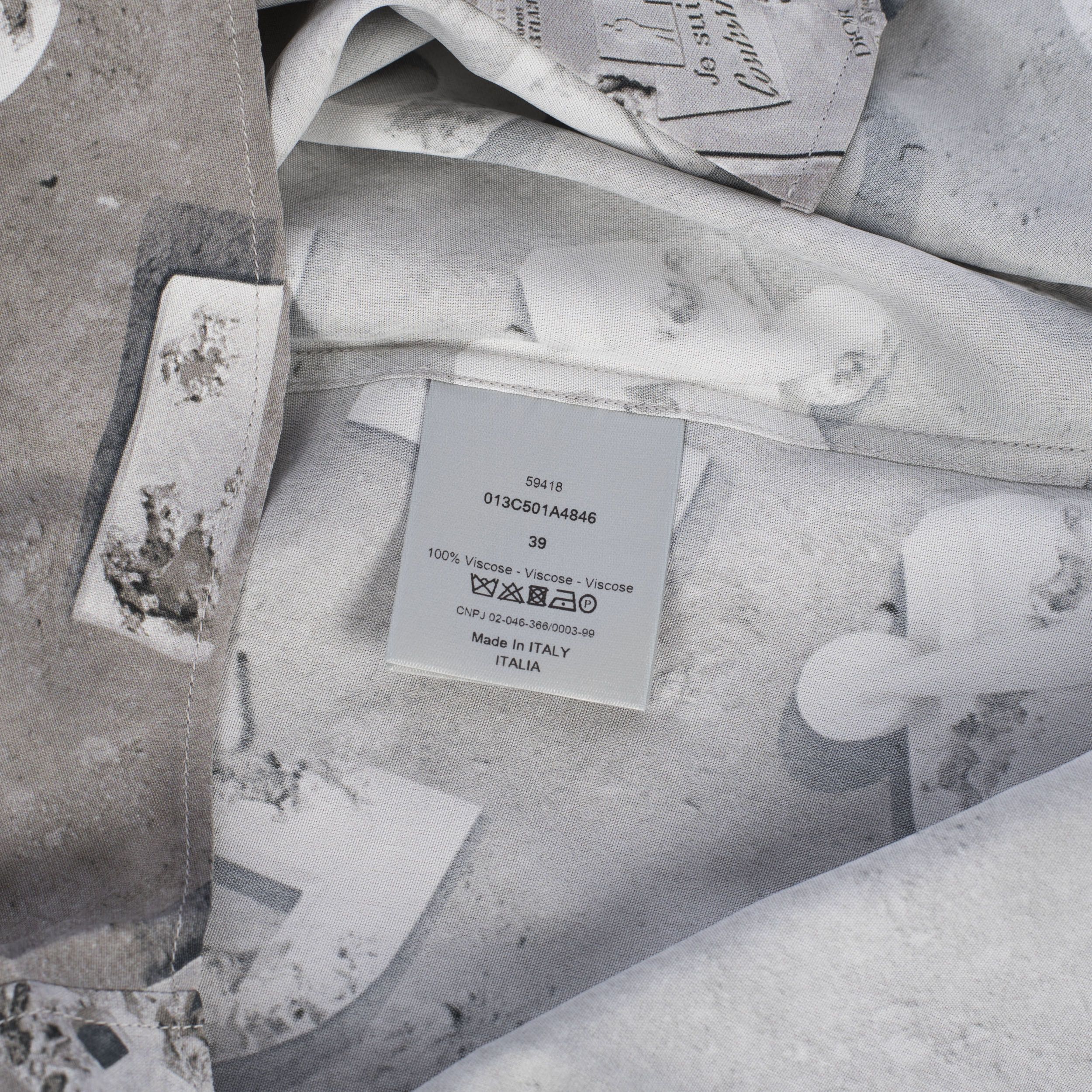 Daniel Arsham × Dior SS20 Gray Technical Canvas Dior Letters Dress Shirt Size US M / EU 48-50 / 2 - 12 Thumbnail