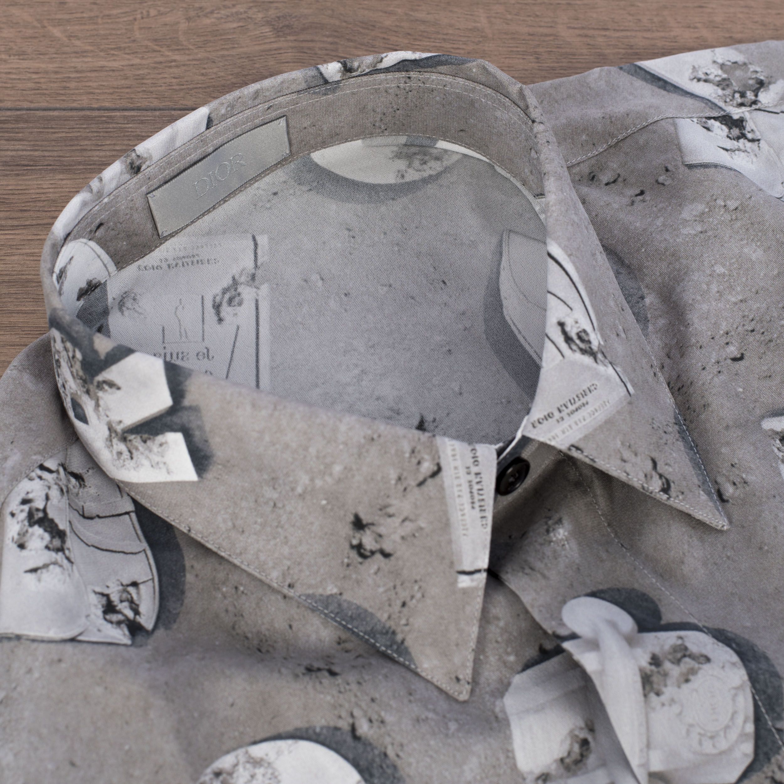 Daniel Arsham × Dior SS20 Gray Technical Canvas Dior Letters Dress Shirt Size US M / EU 48-50 / 2 - 7 Thumbnail