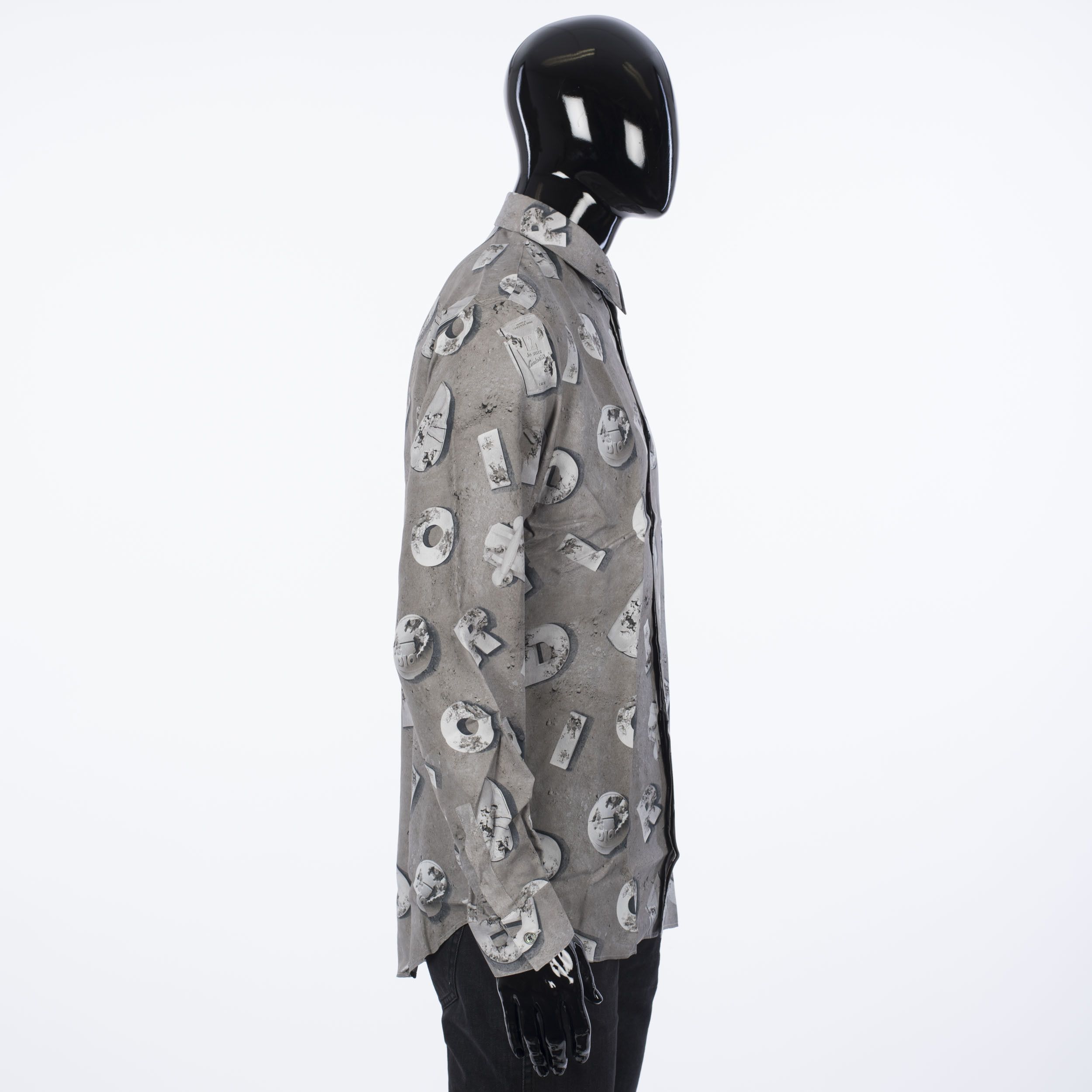 Daniel Arsham × Dior SS20 Gray Technical Canvas Dior Letters Dress Shirt Size US M / EU 48-50 / 2 - 6 Thumbnail