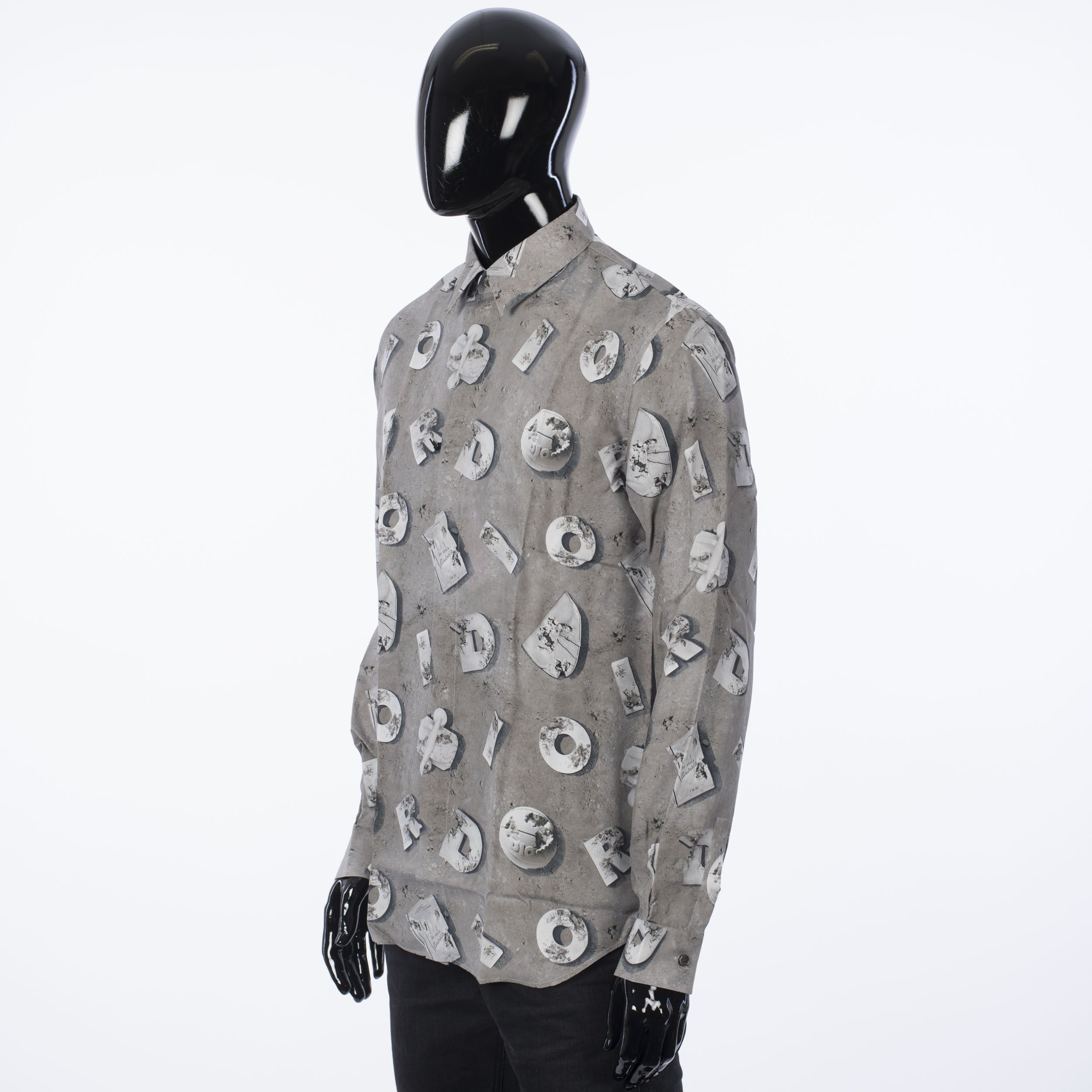 Daniel Arsham × Dior SS20 Gray Technical Canvas Dior Letters Dress Shirt Size US M / EU 48-50 / 2 - 2 Thumbnail