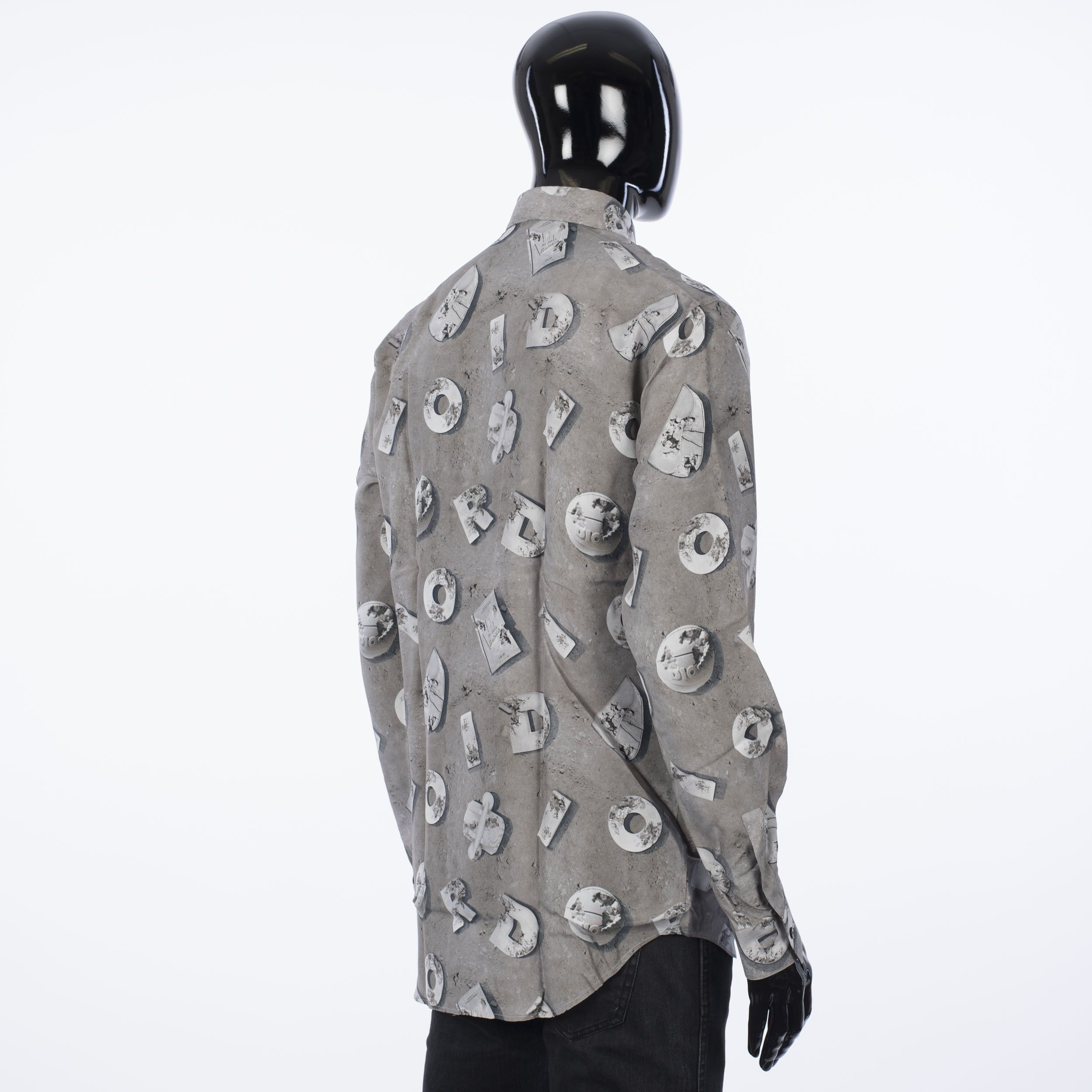 Daniel Arsham × Dior SS20 Gray Technical Canvas Dior Letters Dress Shirt Size US M / EU 48-50 / 2 - 5 Thumbnail