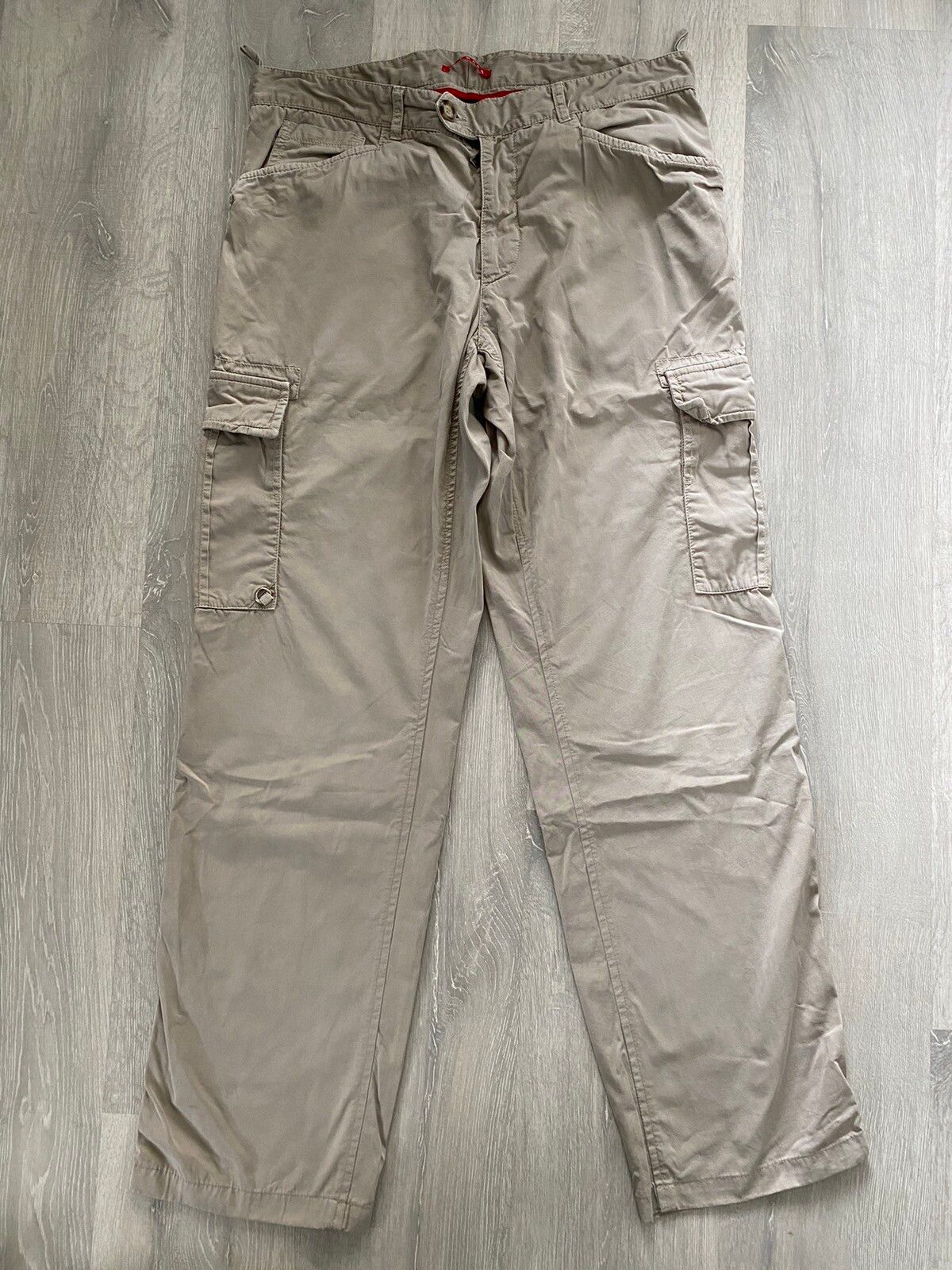 Pre-owned Prada X Vintage Prada Vintage Beige Cargo Technical Casual Pants