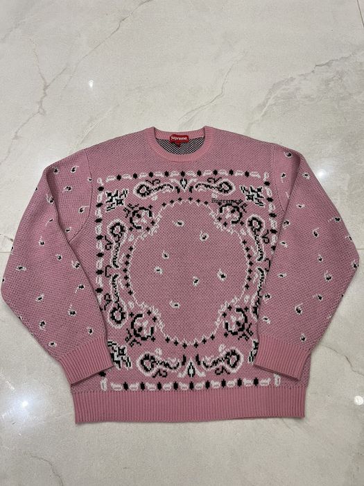 Supreme Supreme Pink Bandana Sweater jumper size M (like new