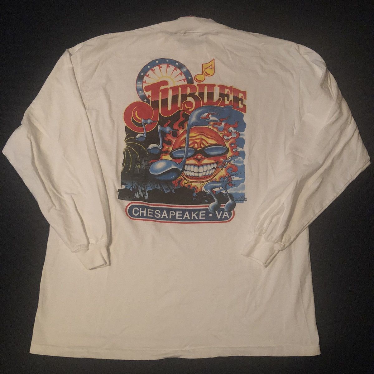 Vintage Vintage 90s Jubilee Festival Sun Big Graphic Logo Longsleeve Size US XL / EU 56 / 4 - 2 Thumbnail