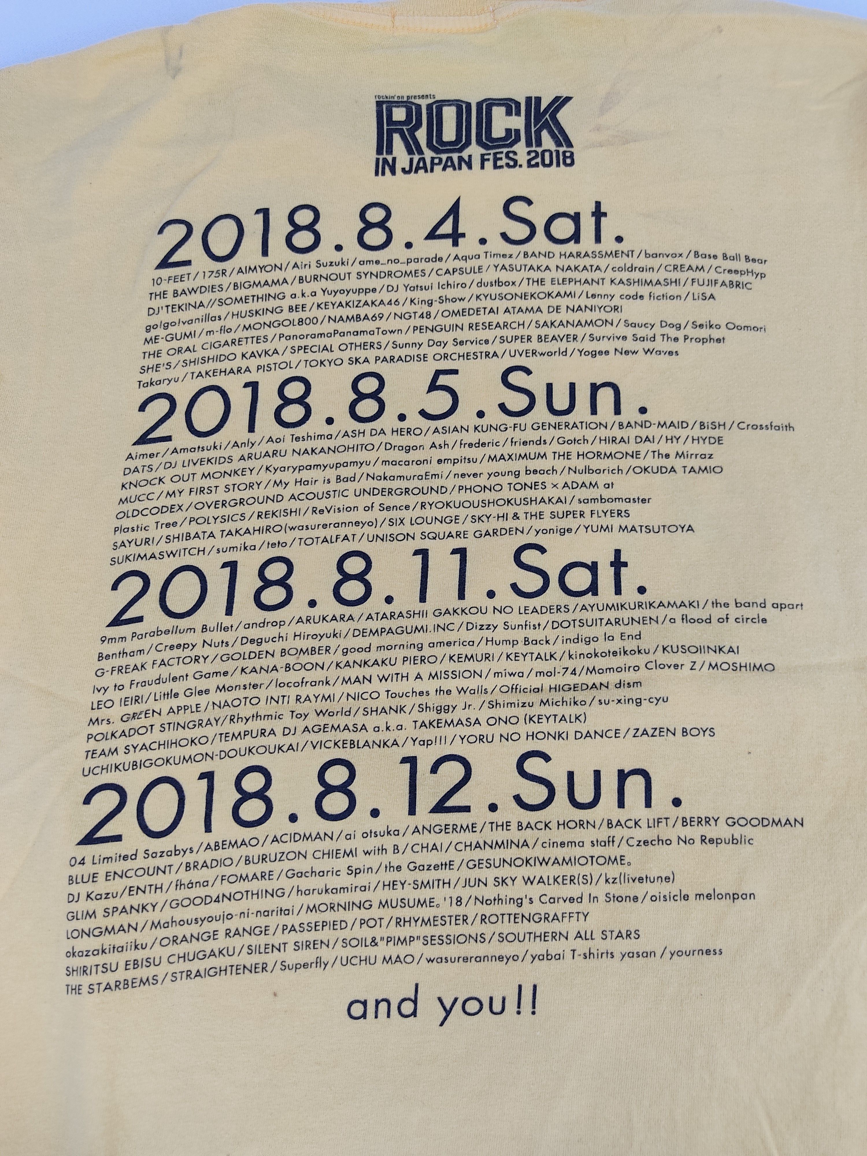Band Tees Rockin' On Rock Japan Festival Band List Tour 2018 Tee Size M / US 6-8 / IT 42-44 - 4 Thumbnail